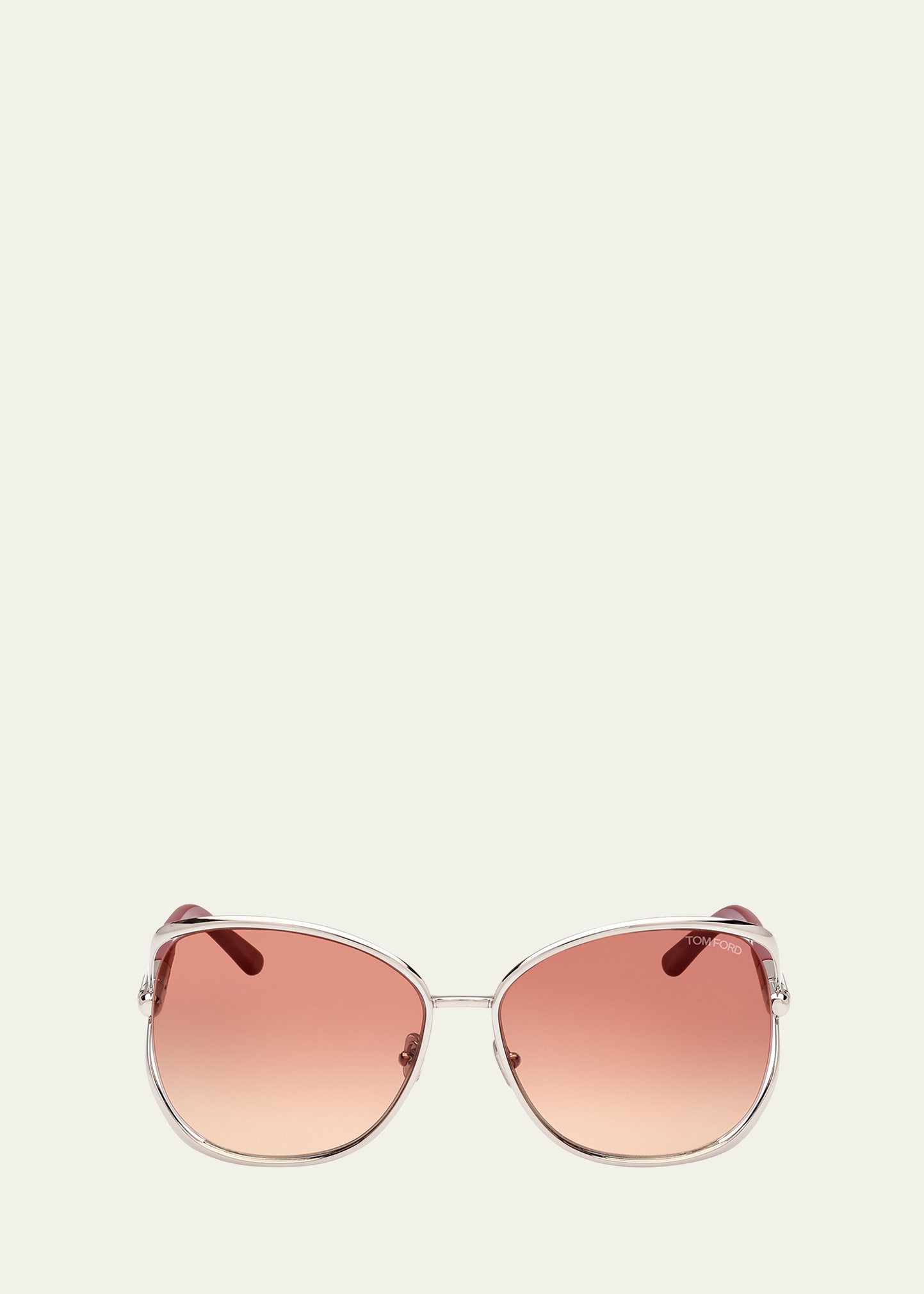 Tom Ford Marta Mixed-media Butterfly Sunglasses In Sgun/bordg