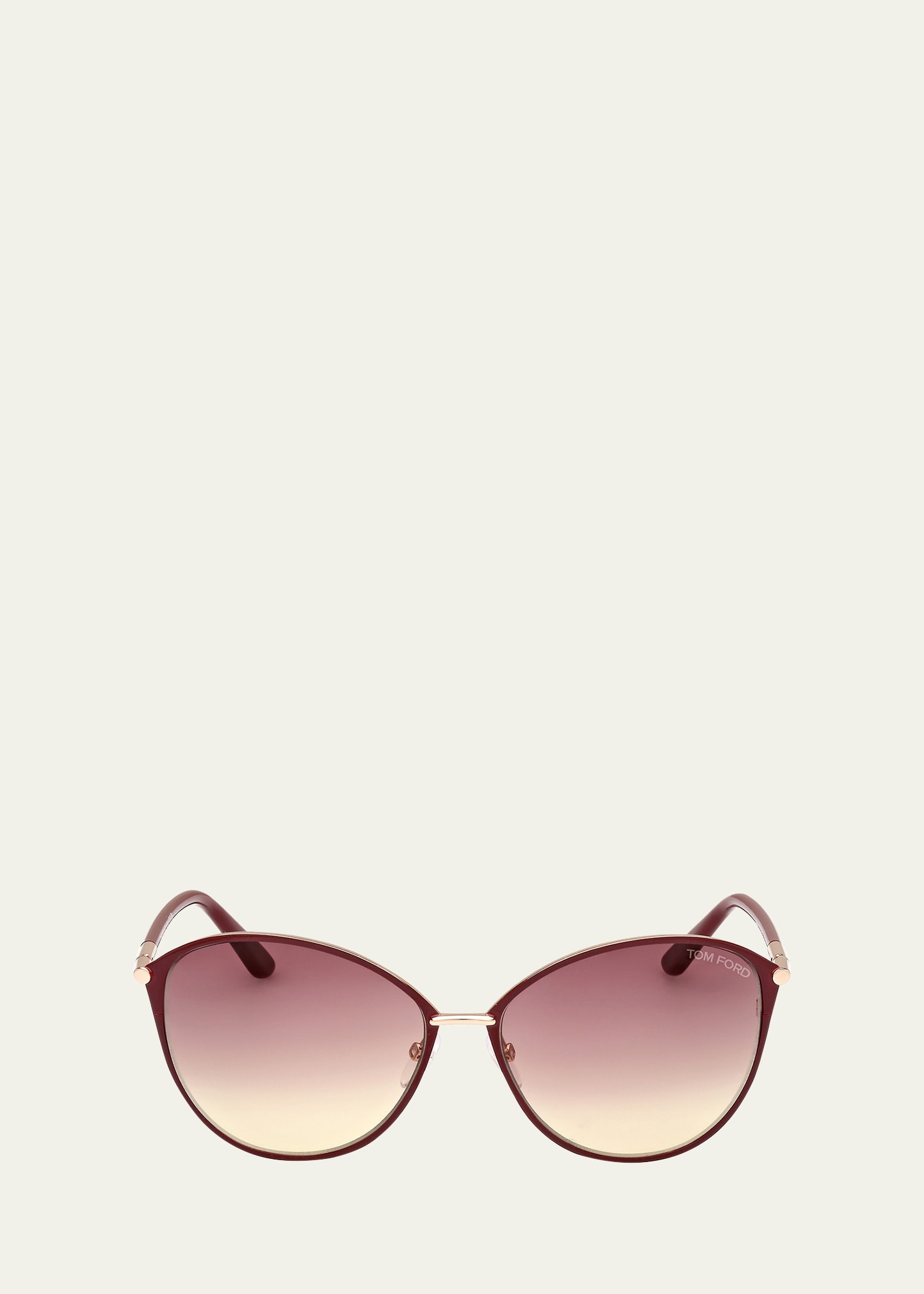 Tom Ford Penelope Metal & Acetate Butterfly Sunglasses In Redo/bordg