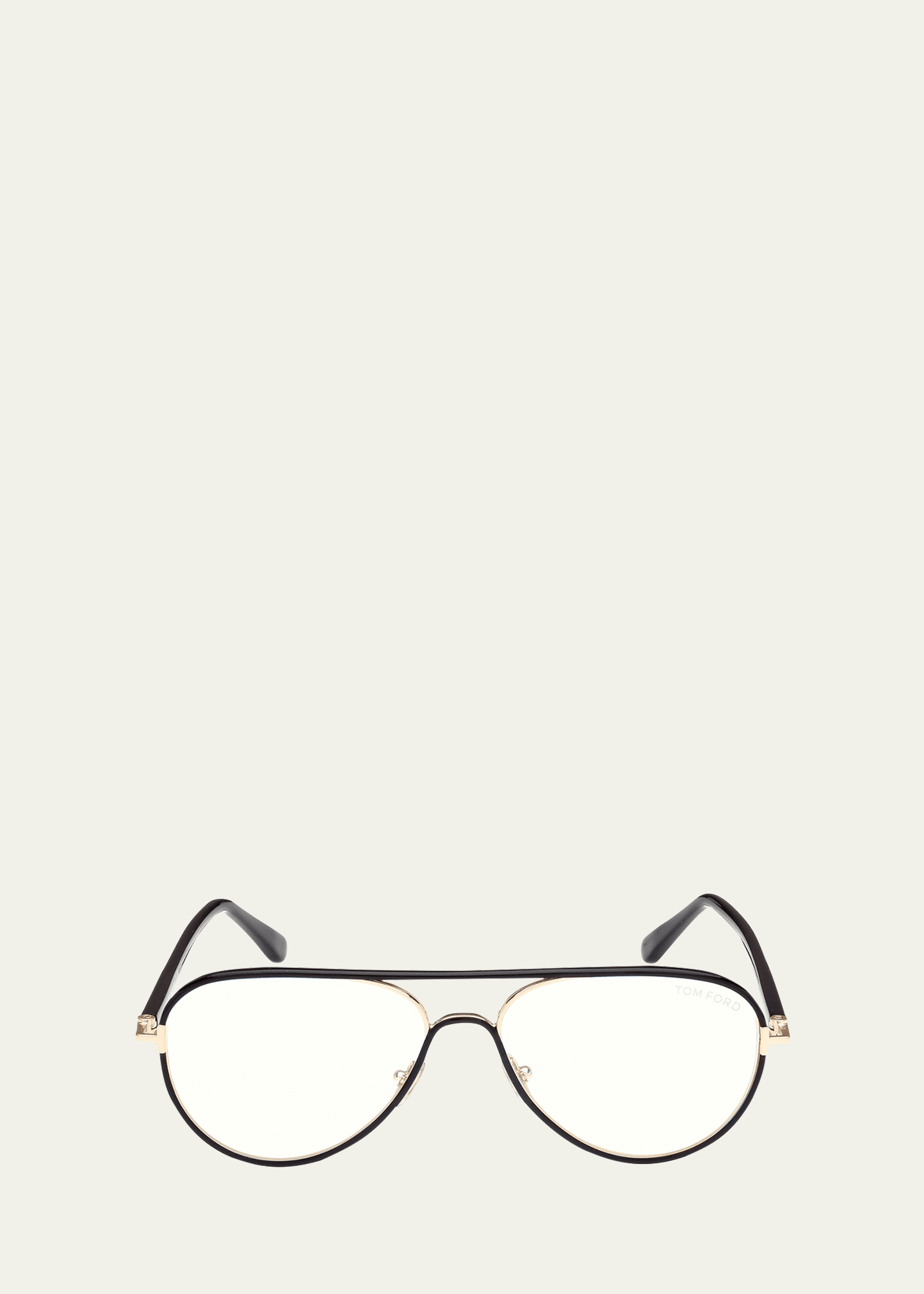 Tom Ford Blue Filtering Metal & Acetate Aviator Glasses In Sblk