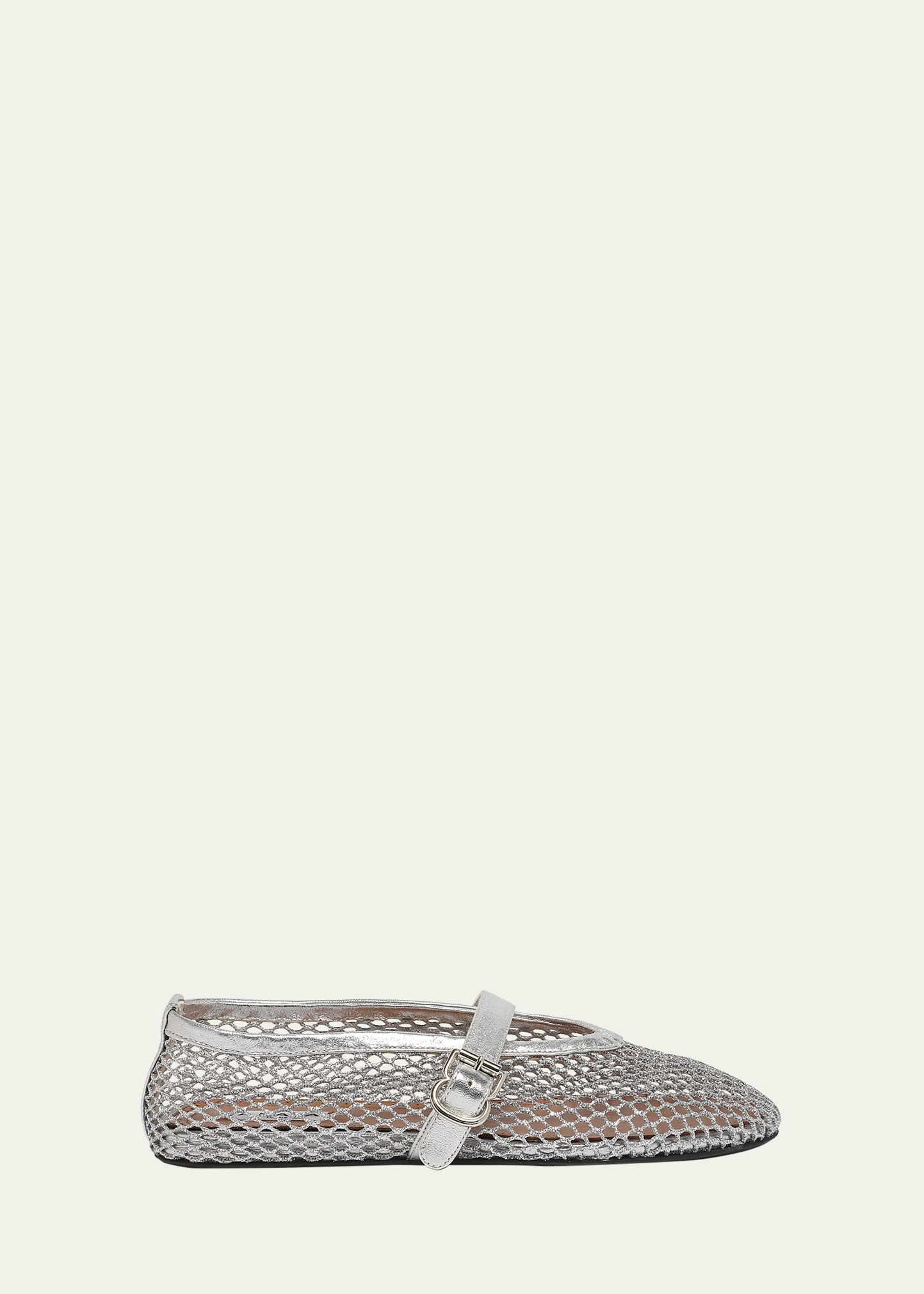 Alaïa Metallic Net Mary Jane Ballerina Flats