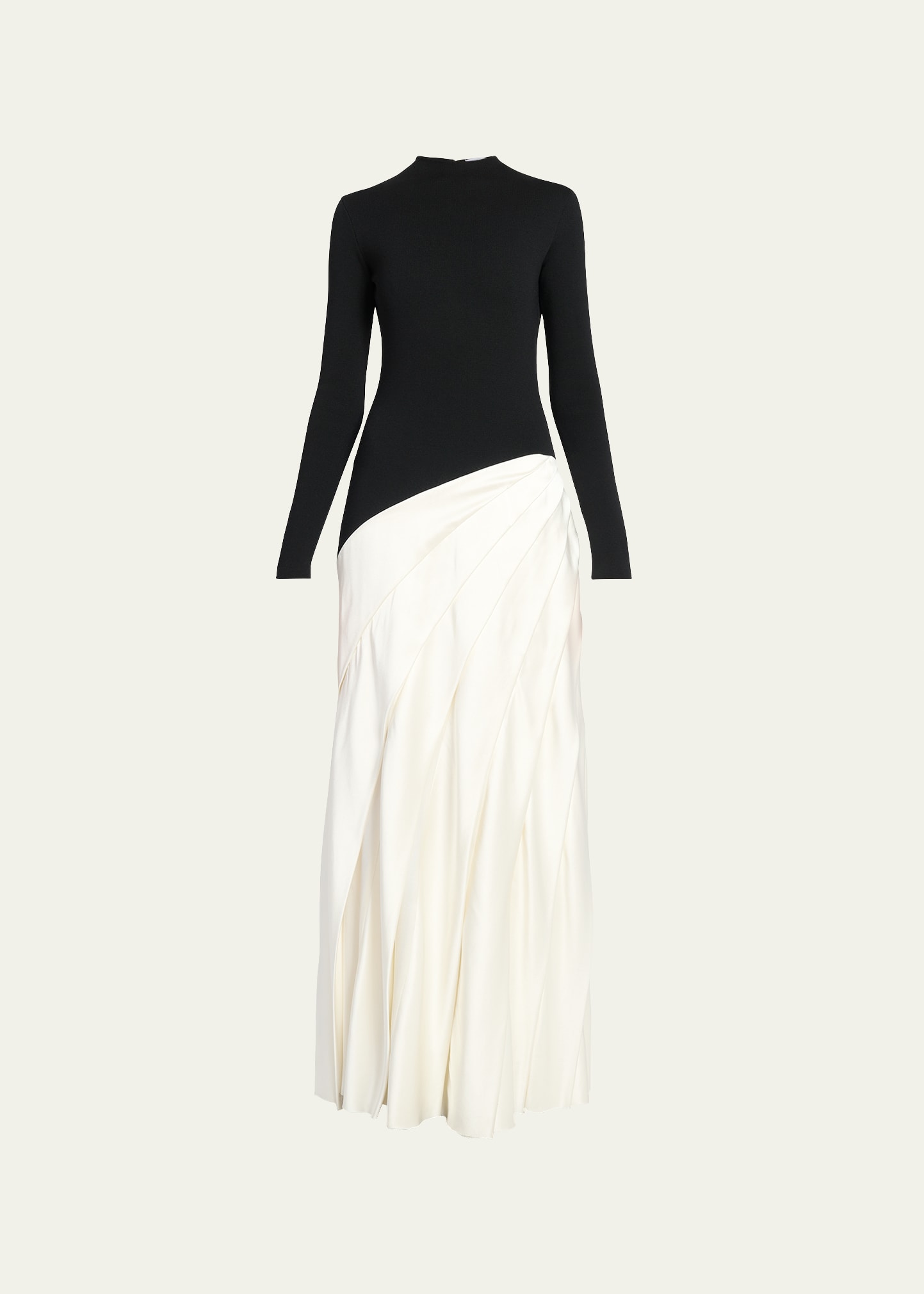 Gabriela Hearst Ismay Gown With Pleated Detail In Blackivory