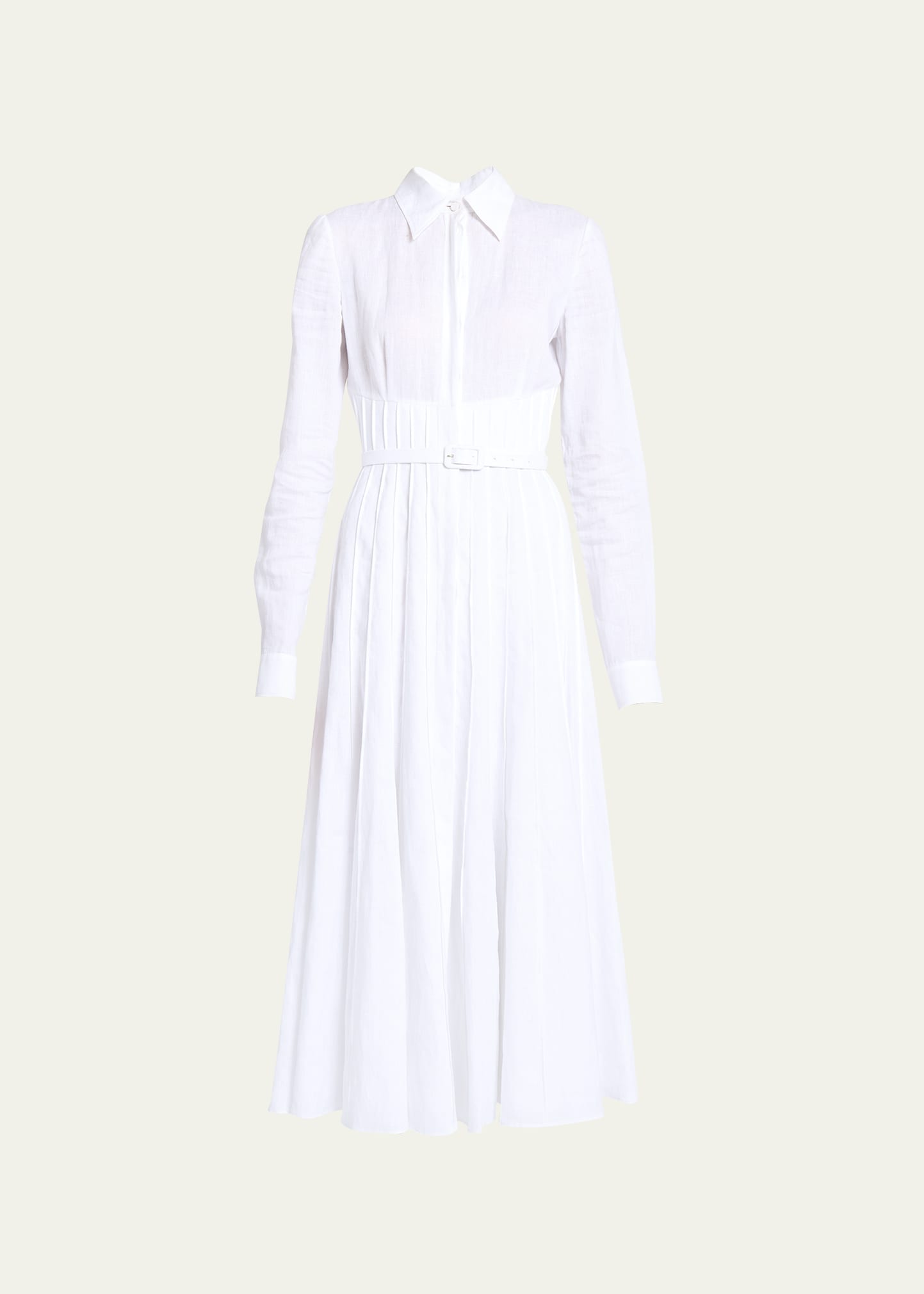 Gabriela Hearst Breton Shirtdress With Slip In Ivory Aloe Linen In White