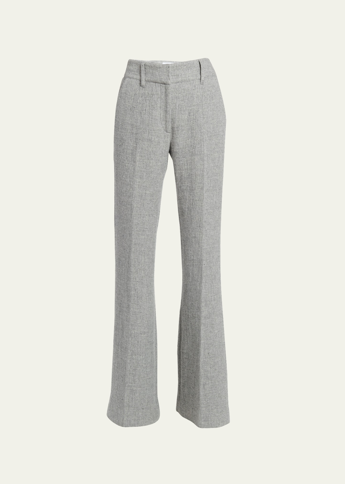Shop Gabriela Hearst Rhein Cashmere Flare Pants In Light Grey Melang