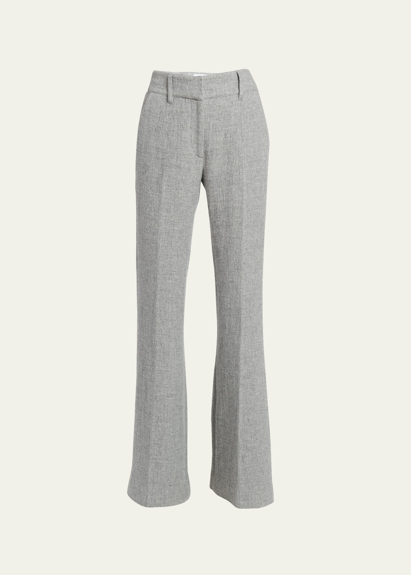 Gabriela Hearst Rhein Cashmere Flare Pants In Light Grey Melang