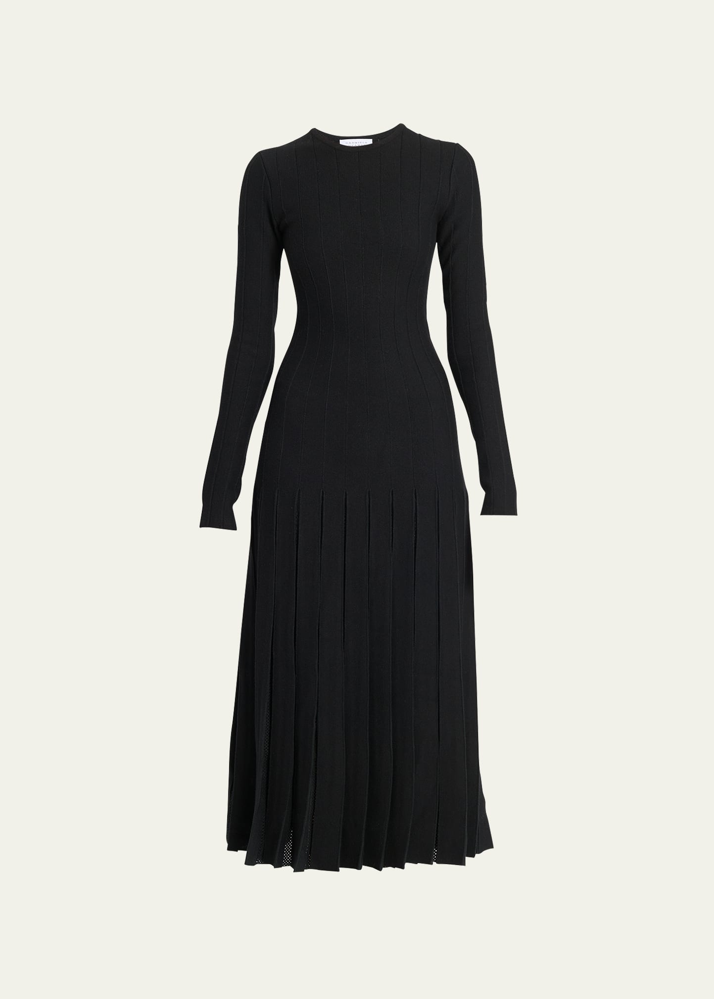 Gabriela Hearst Walsh Pleated Wool Maxi Dress In Black