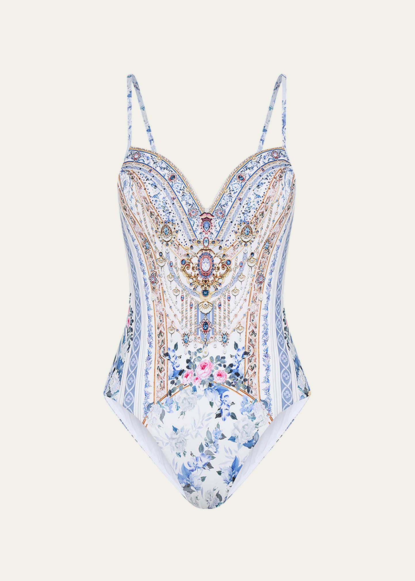 Shop Camilla Season Of The Siren Molded Underwire One-piece Swimsuit