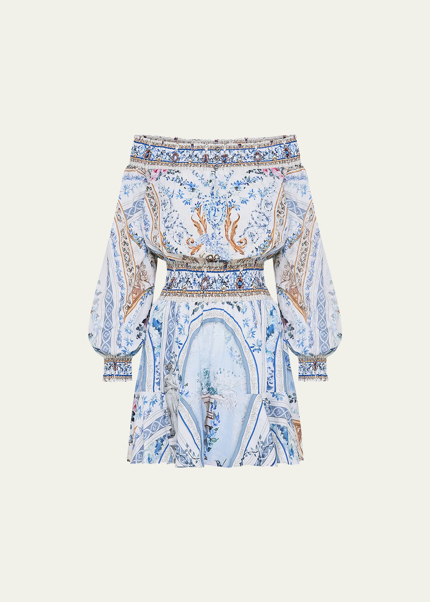 Shop Camilla Season Of The Siren Off-shoulder Mini Dress