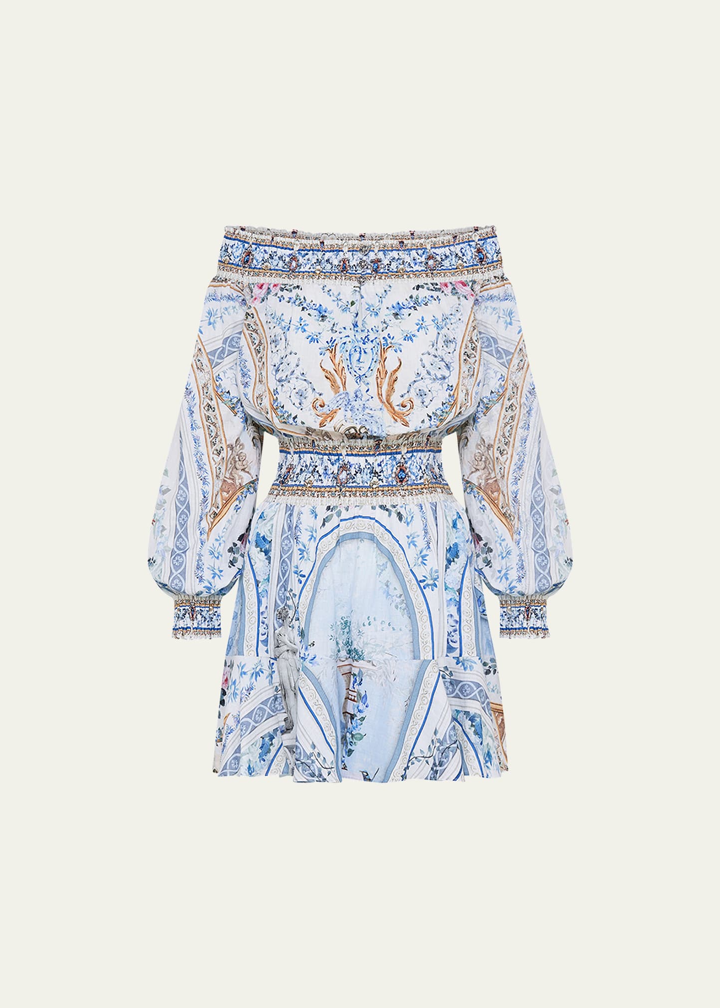 Camilla Season Of The Siren Off-shoulder Mini Dress In Season Of The Sir