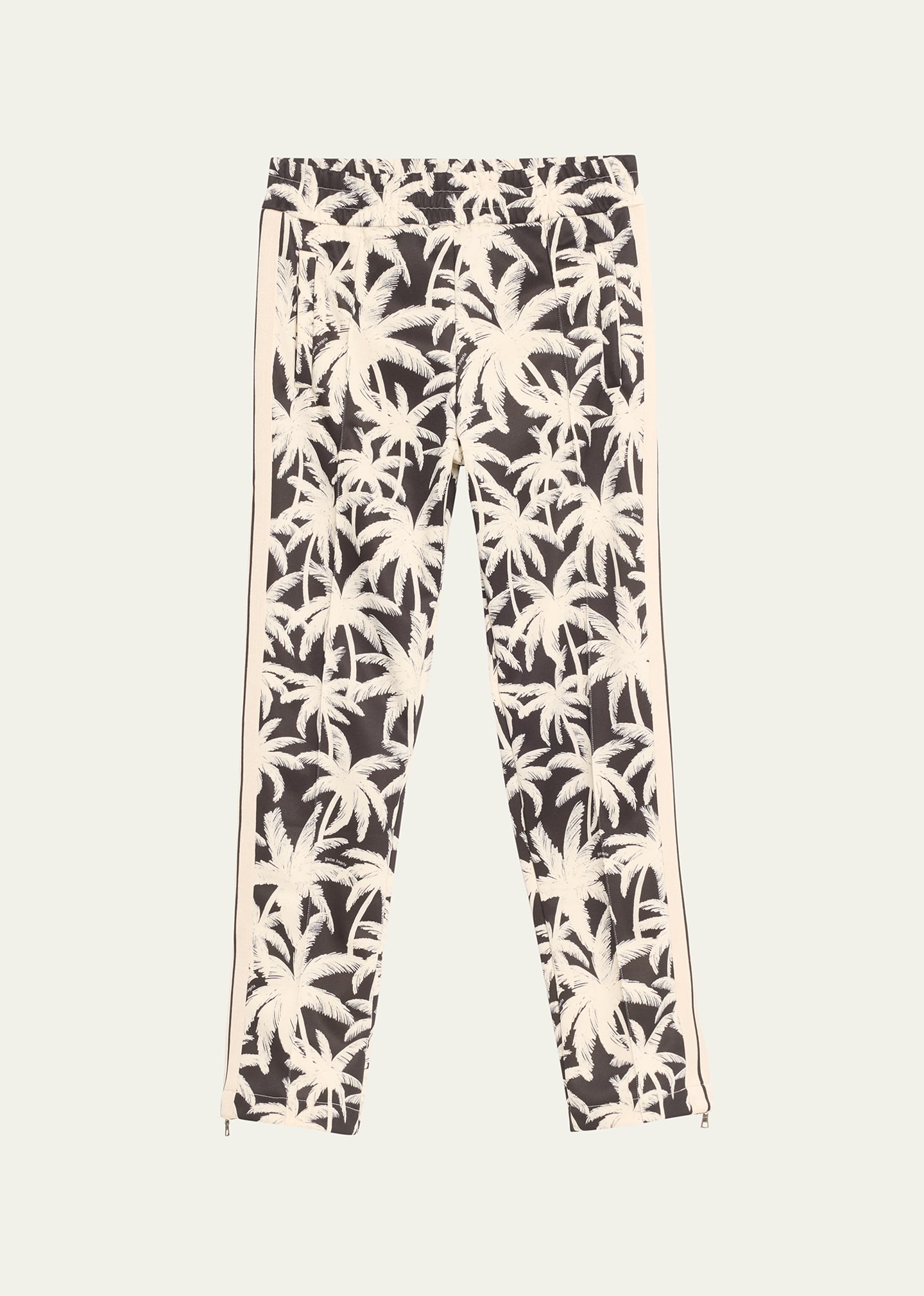 Palm Angels Men's Two-tone Palm-print Track Pants In Black