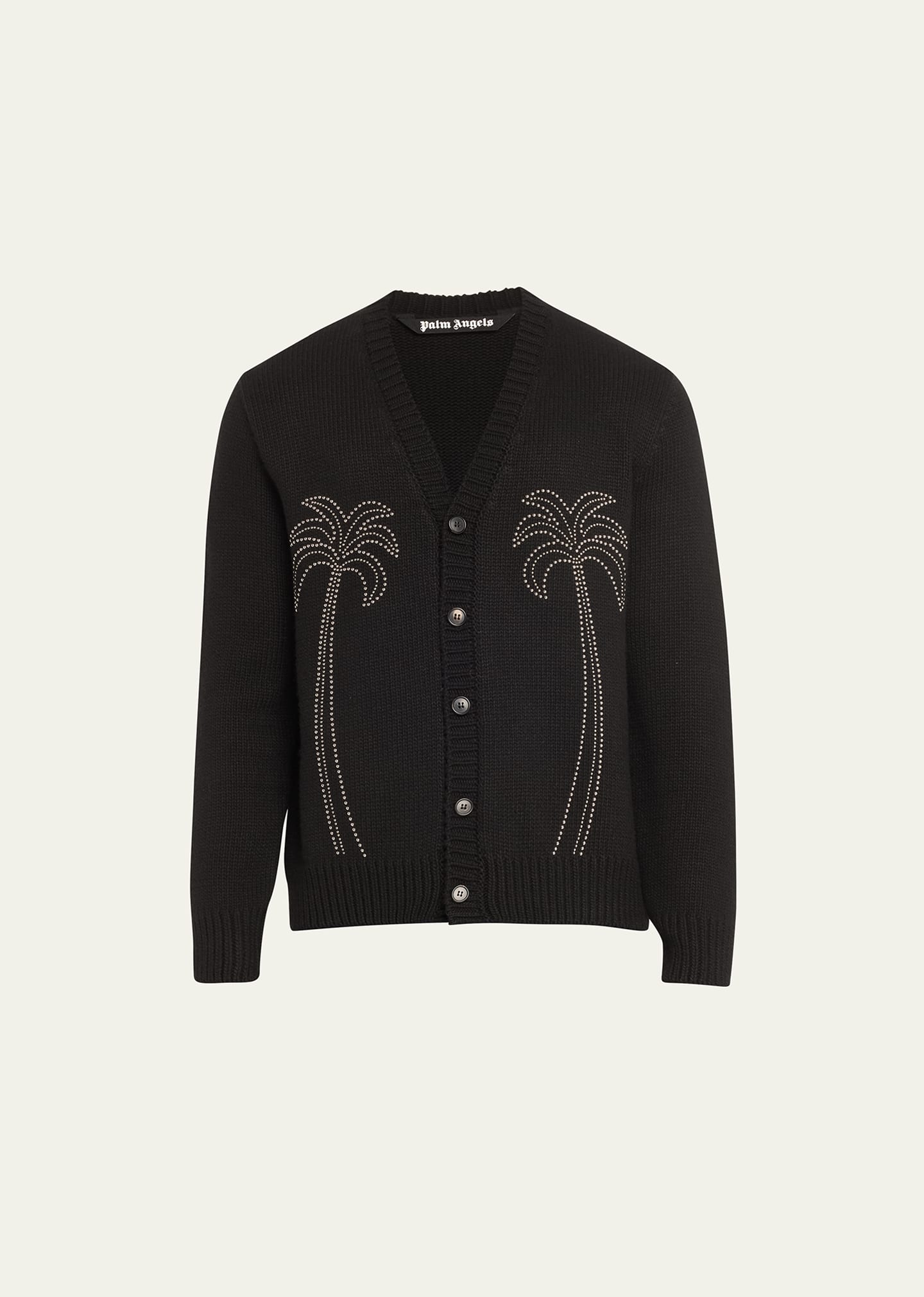 Palm Angels Nylon Blend Cardigan In Black