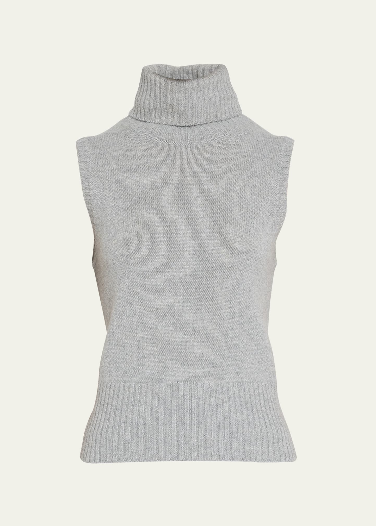 Veronica Beard Mazzy Cashmere Turtleneck Shell In Heather Grey