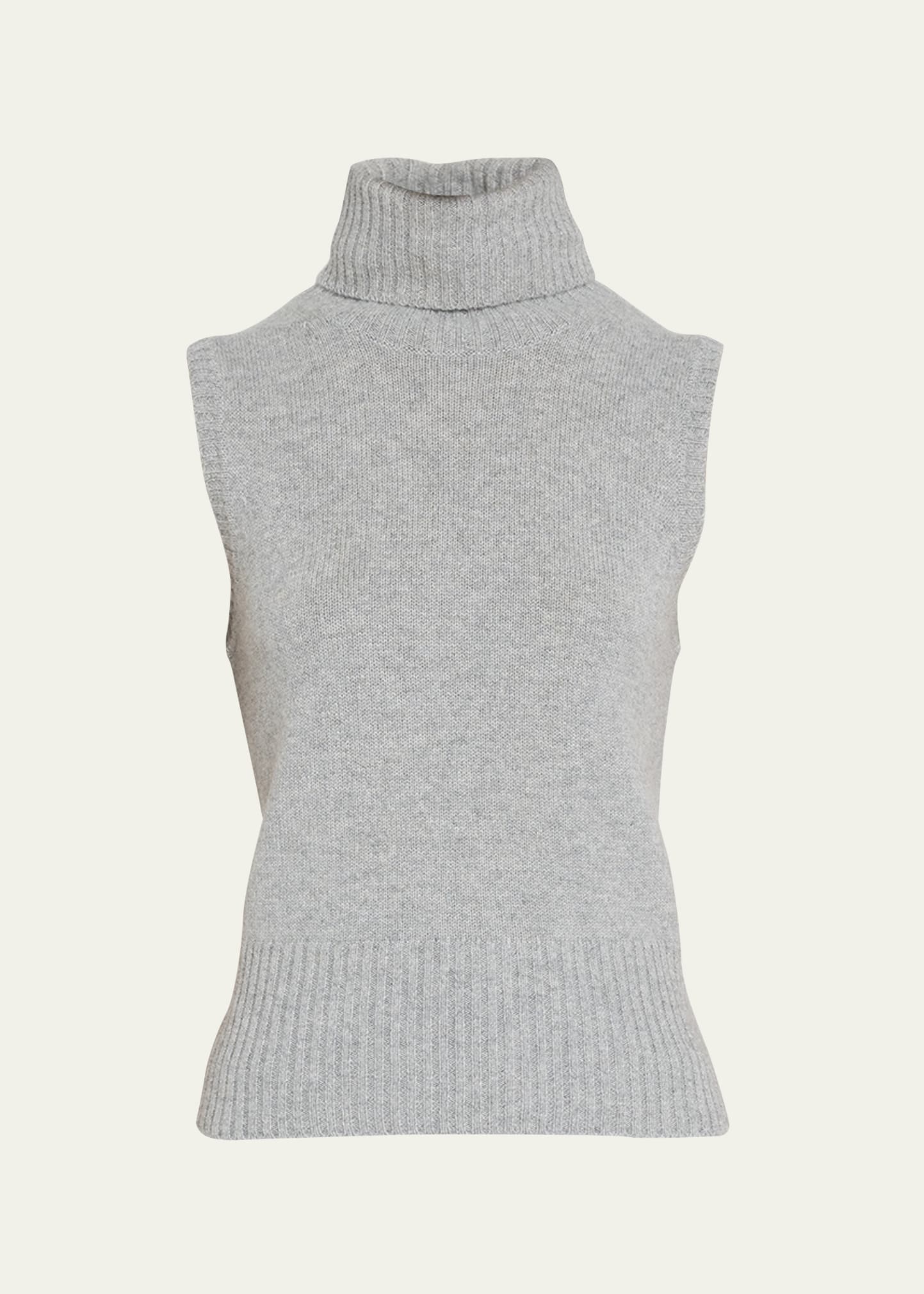 Shop Veronica Beard Mazzy Cashmere Turtleneck Shell In Heather Grey