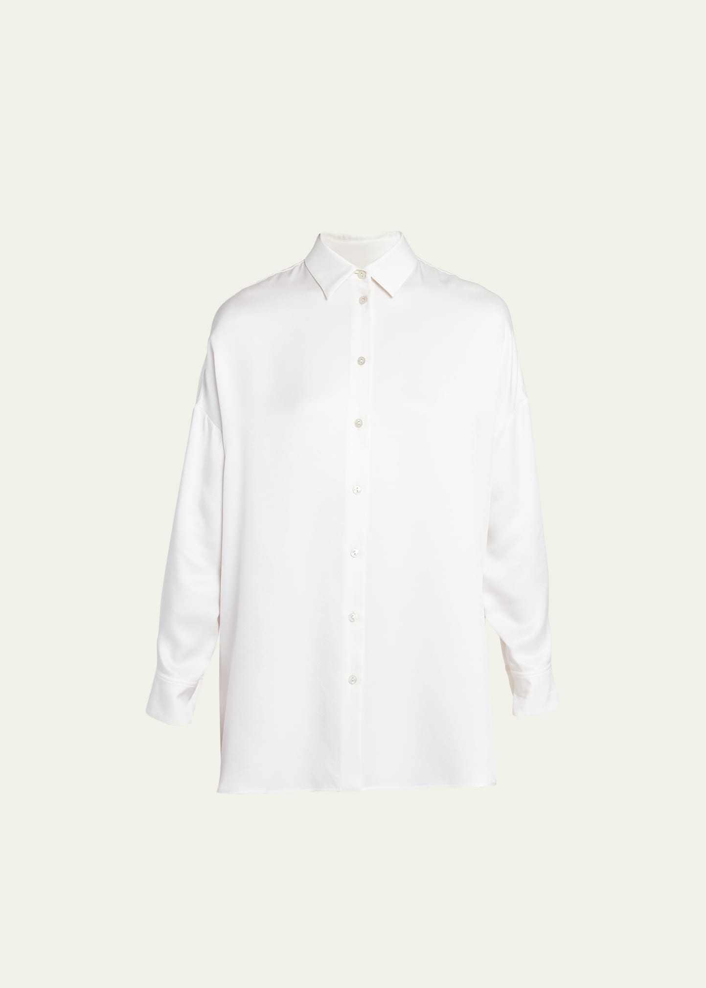 Agnona Oversized Silk Button-down Shirt In N08 Vanilla