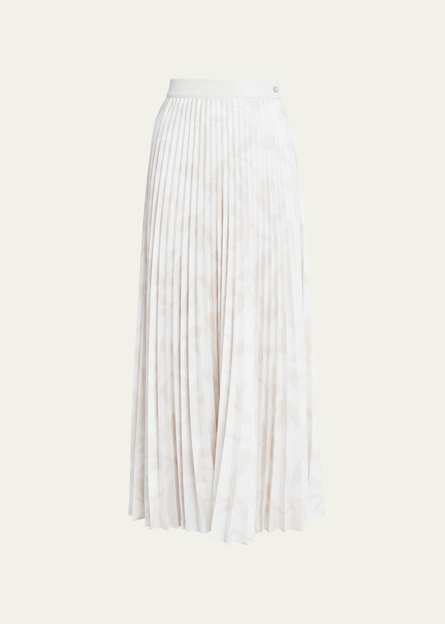 Agnona Printed Pleated Maxi Skirt In 258 Linen