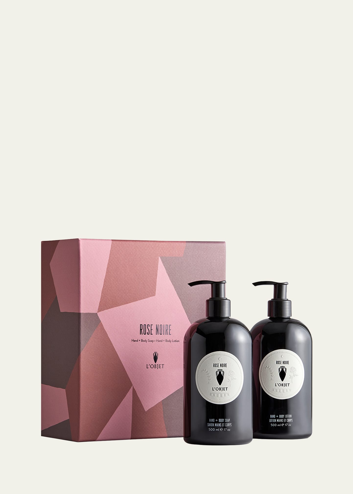 L'objet Rose Noire Gift Set: Soap + Lotion, 2 X 17 Oz.
