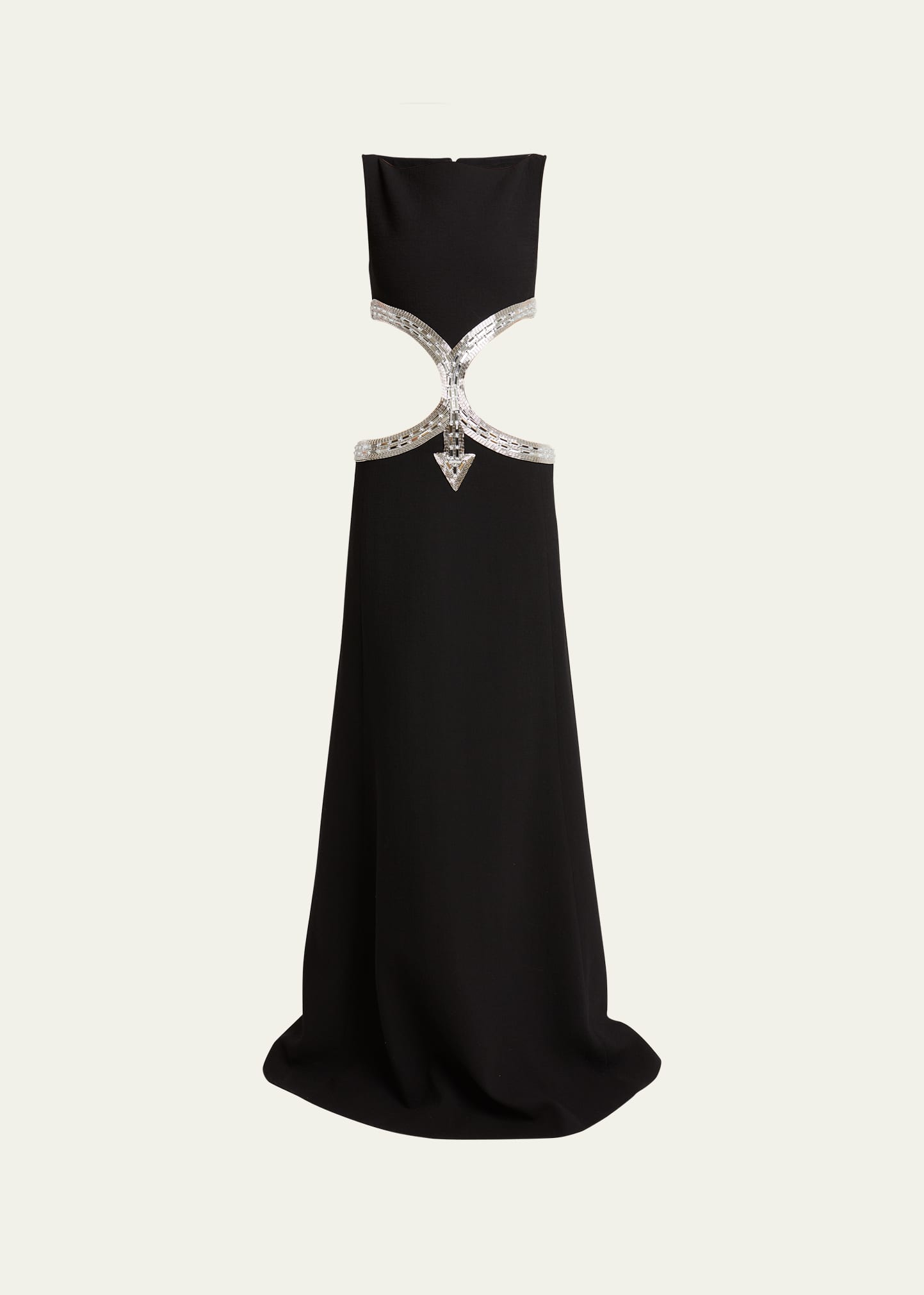 Shop Chloé Maude Cutout Gown With Crystal Detail In Black