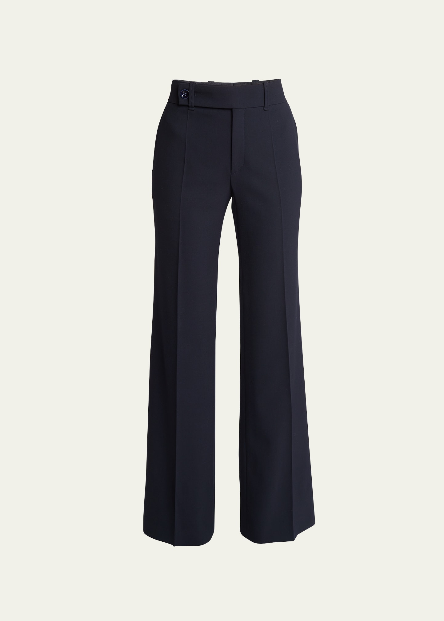 Shop Chloé Wide-leg Stretch Wool Trousers In Abyss Blue