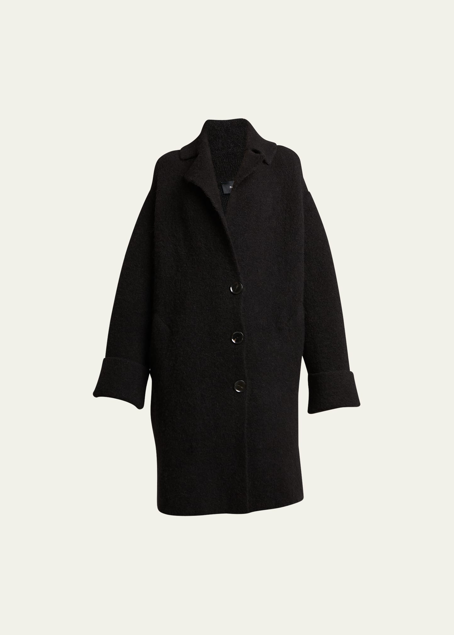 Shop Proenza Schouler Ruth Alpaca Single-breasted Long Coat In Black