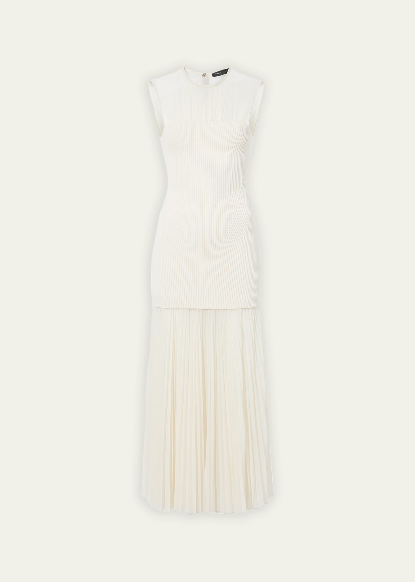 Proenza Schouler Niki Pleated Maxi Dress In Ecru