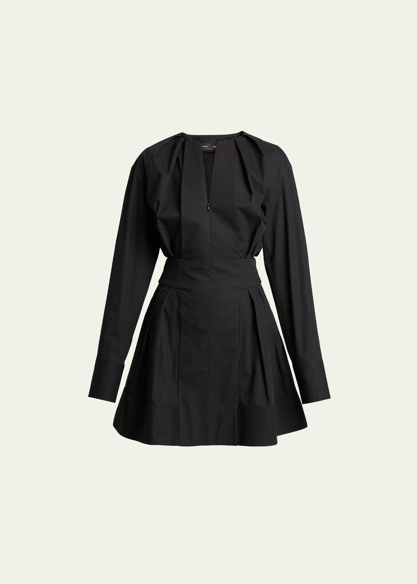 Shop Proenza Schouler Eileen Fit-flare Zip-up Mini Dress In Black