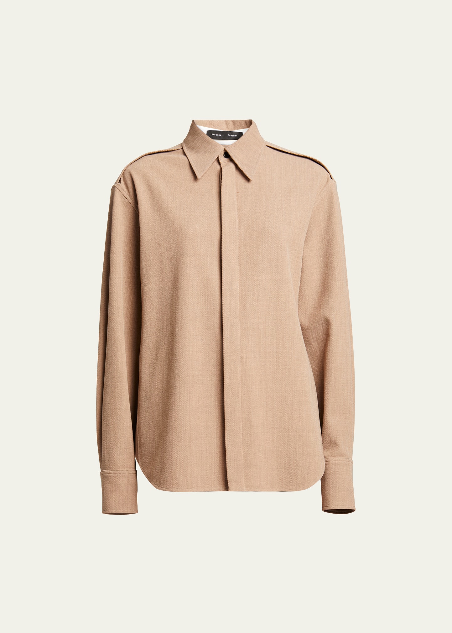 Proenza Schouler Maya virgin wool-blend shirt - Neutrals