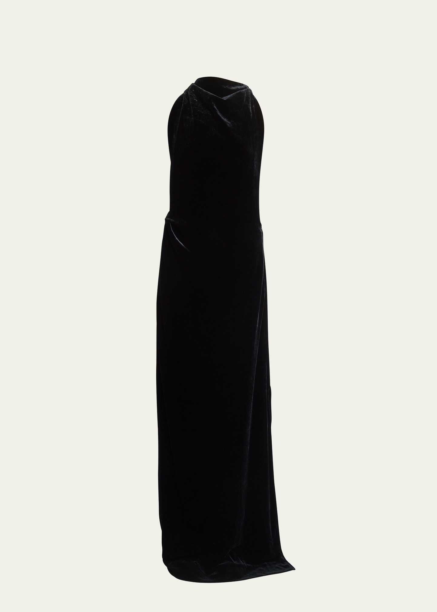 Shop Proenza Schouler Faye Draped Twist Open-back Gown In Black