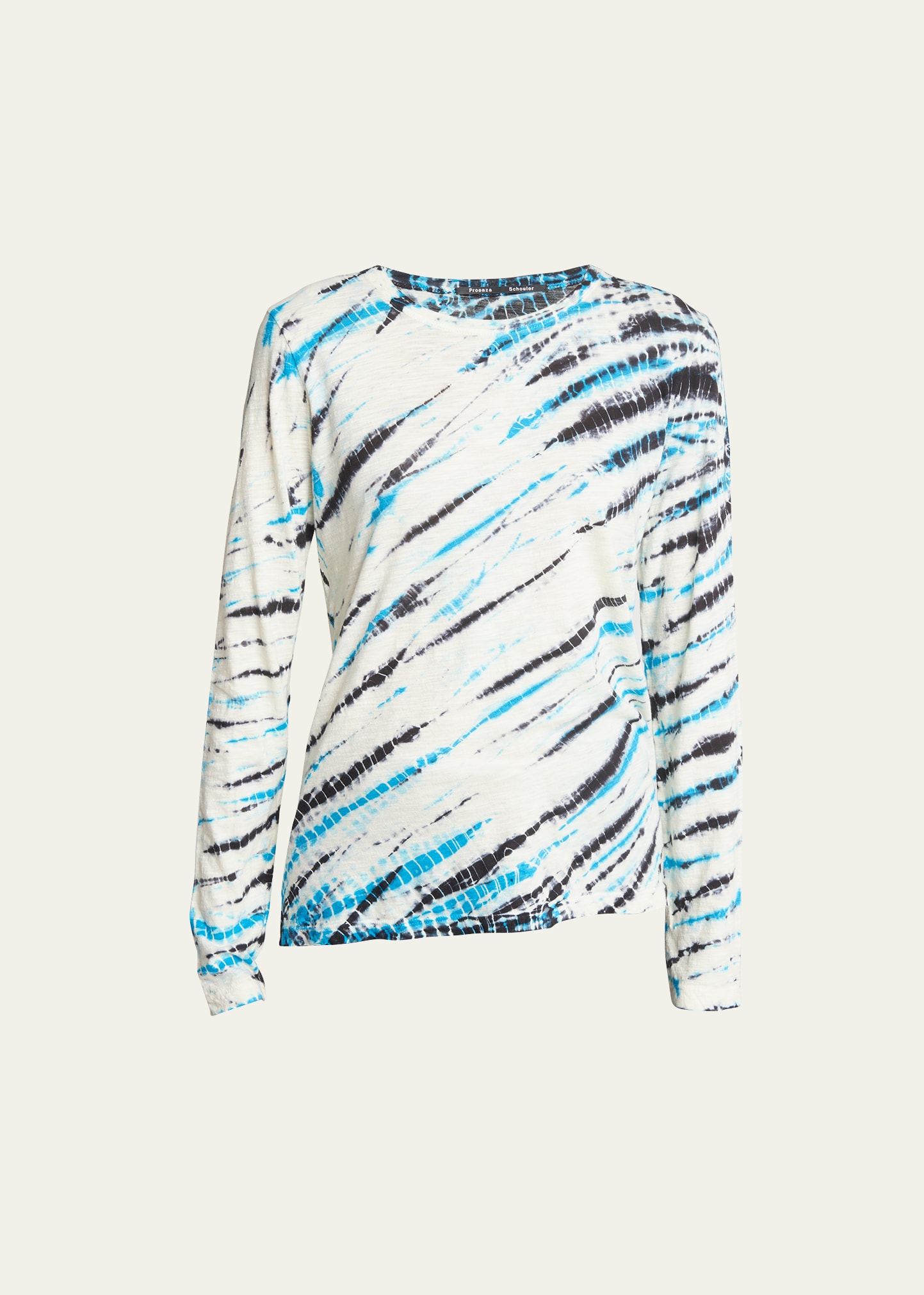 Shop Proenza Schouler Mia Tie-dye Long-sleeve T-shirt In Ecru Multi