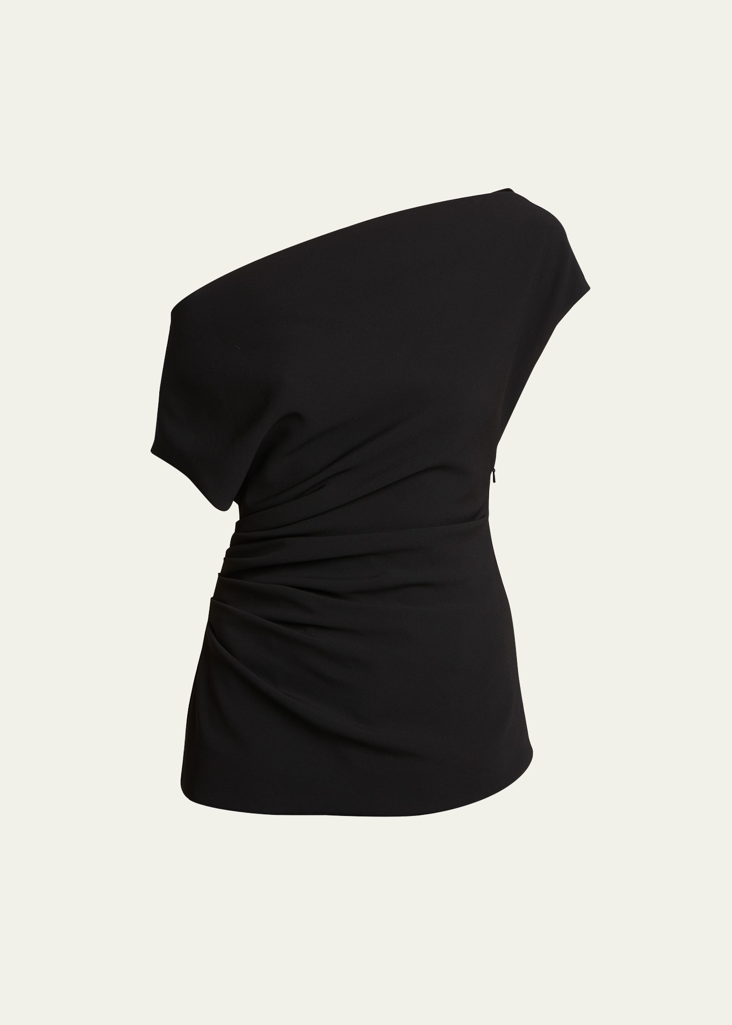 Shop Proenza Schouler Francesca Off-the-shoulder Short-sleeve Blouse In Black
