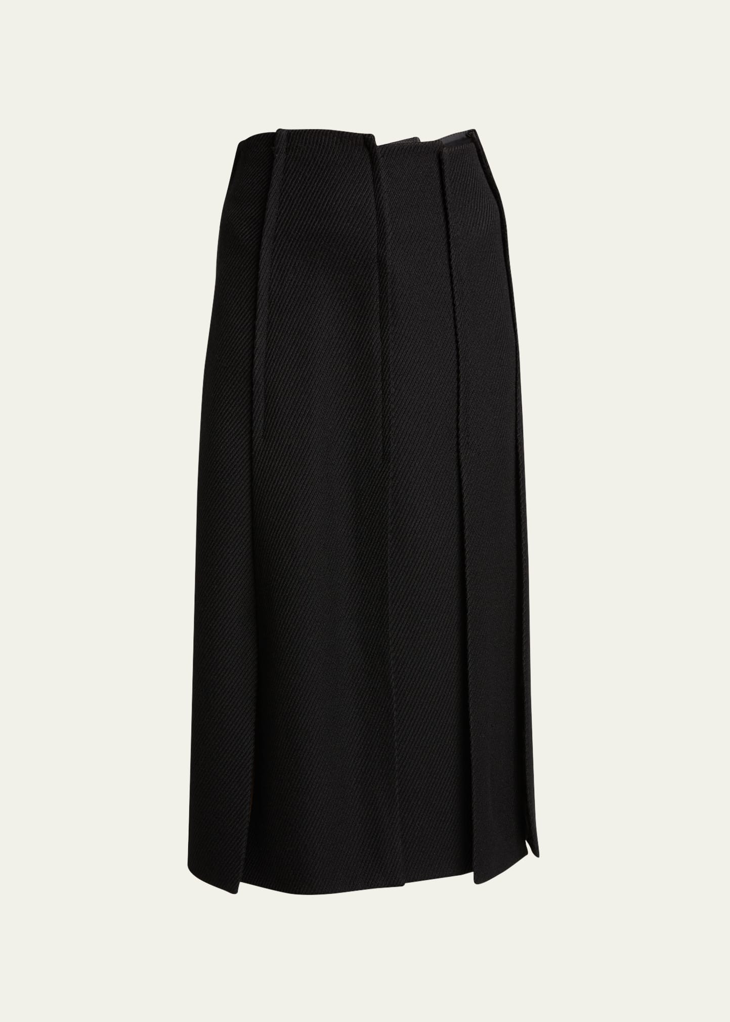 Shop Proenza Schouler Diane Pintuck Midi Skirt In Black