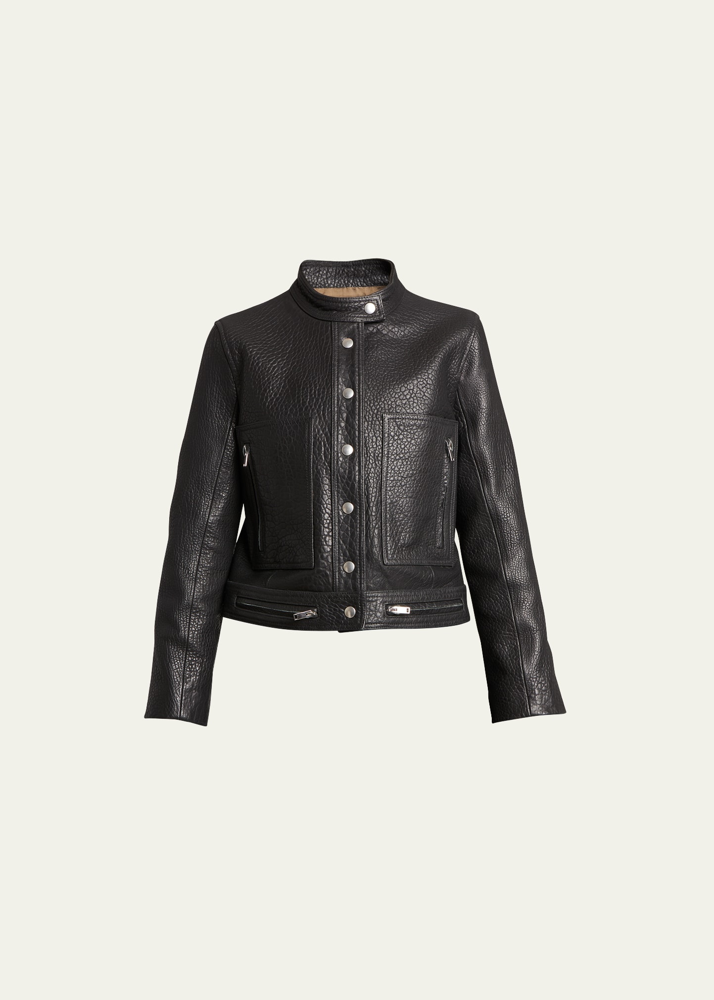 Shop Proenza Schouler Alice Pebble Leather Jacket In Black