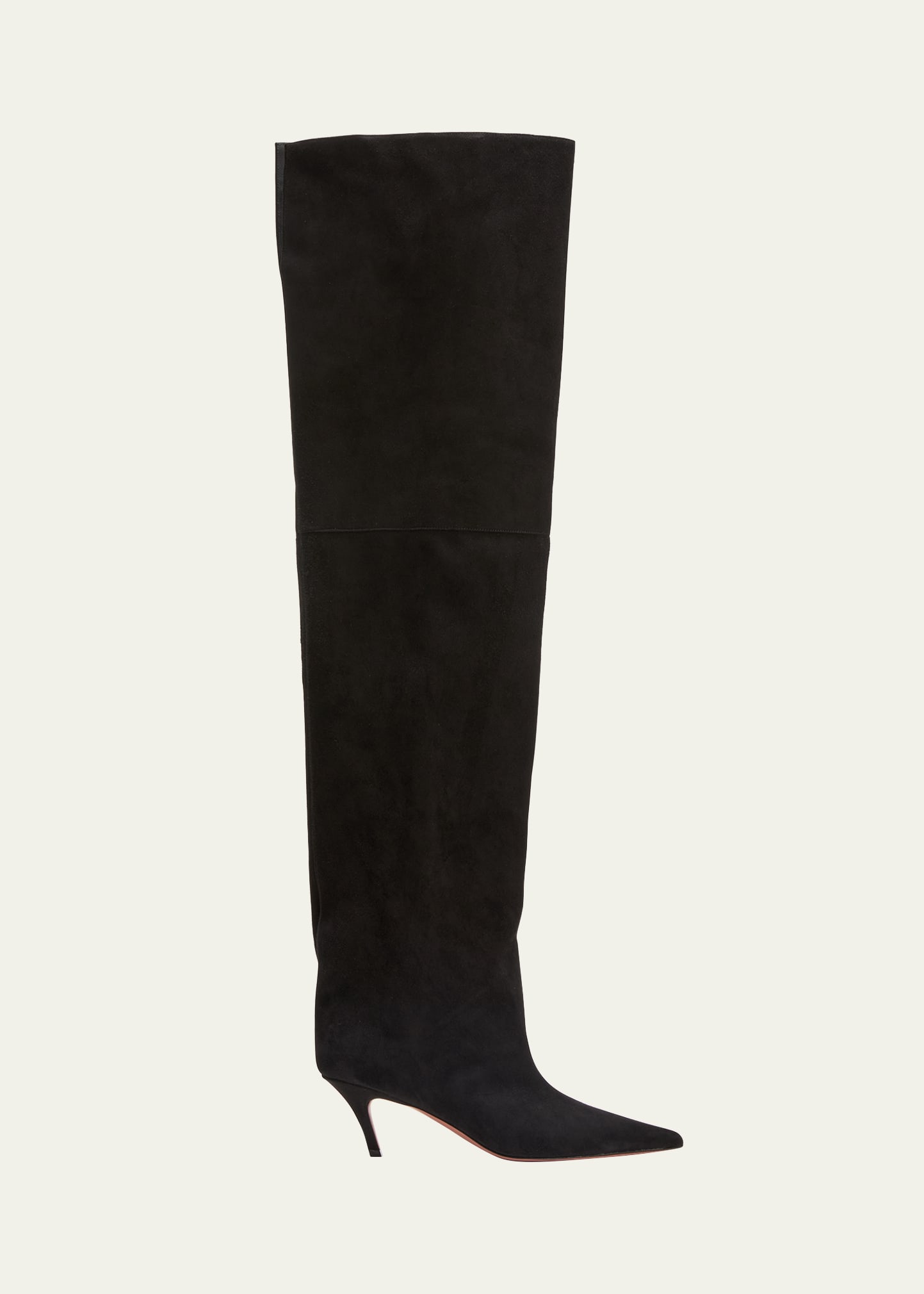 Amina Muaddi Fiona 60 Leather Over-the-knee Boots In Black