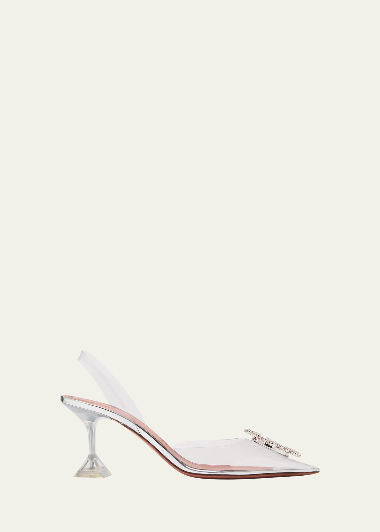 Amina Muaddi Begum Clear Crystal Slingback Pumps
