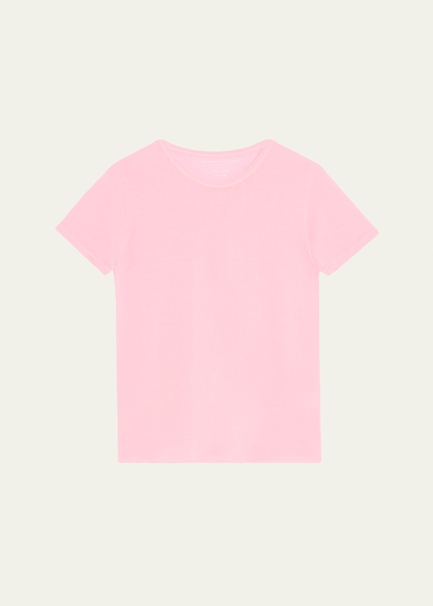 Majestic Cashmere Short-sleeve Crewneck T-shirt In Candy Pink