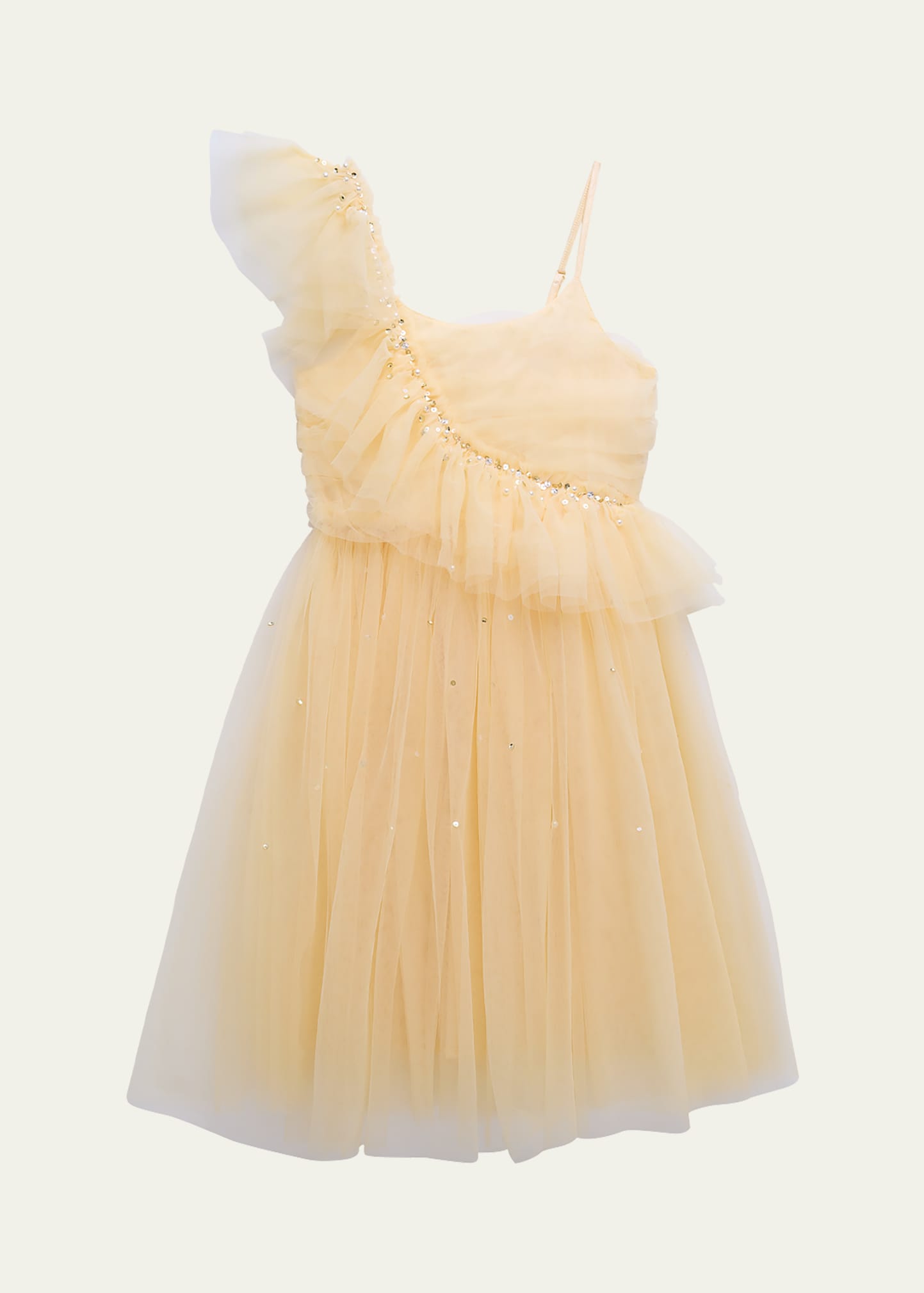 Tutu Du Monde Kids' Frottage Tulle Dress In Wheat