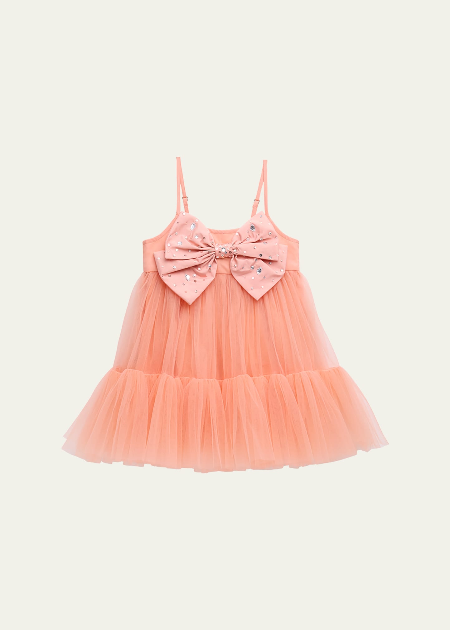 Shop Tutu Du Monde Girl's Simply Pink Bow Tulle Dress In Kahlo Coral