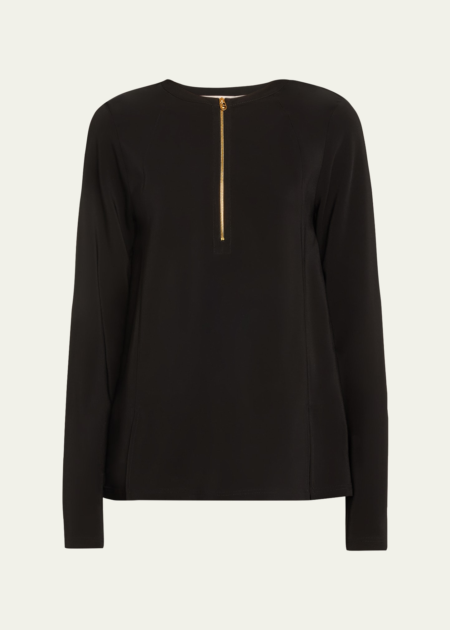 Stella Mccartney Iconic Knit Half Zip Top In Black