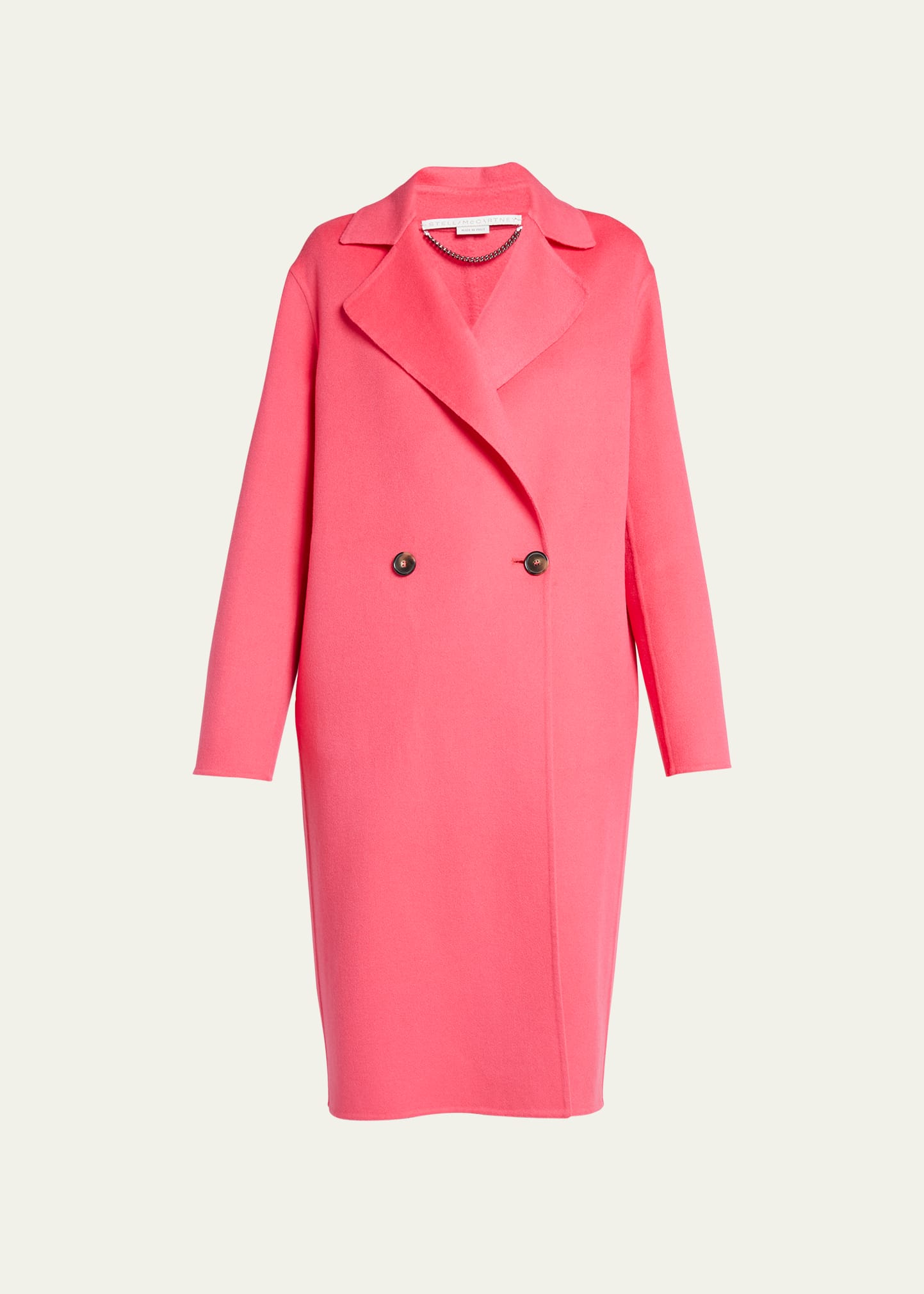 Stella Mccartney Iconic Double-breasted Wool Peacoat In 5680 Raspberry