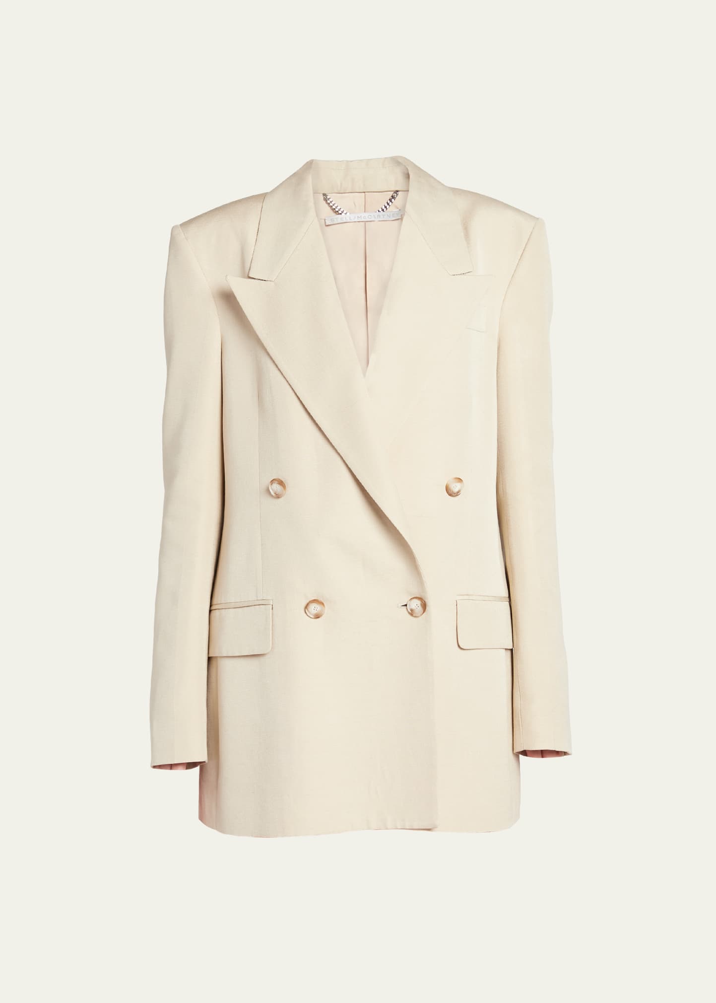 Stella Mccartney Double-breasted Blazer Jacket In 2600 Sand