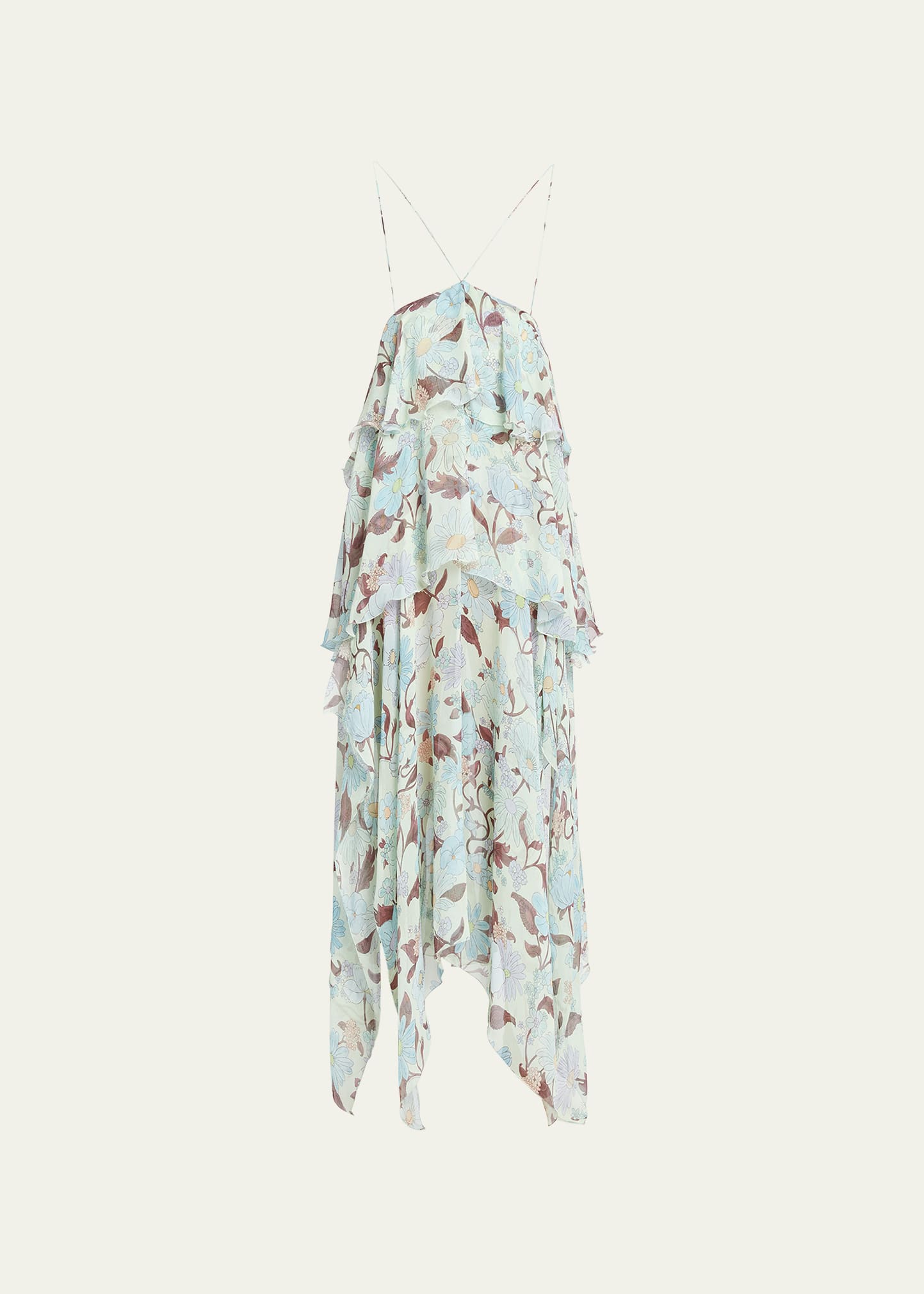 Stella Mccartney Lady Garden-print Silk Chiffon Dress In 3945 Multicolor M