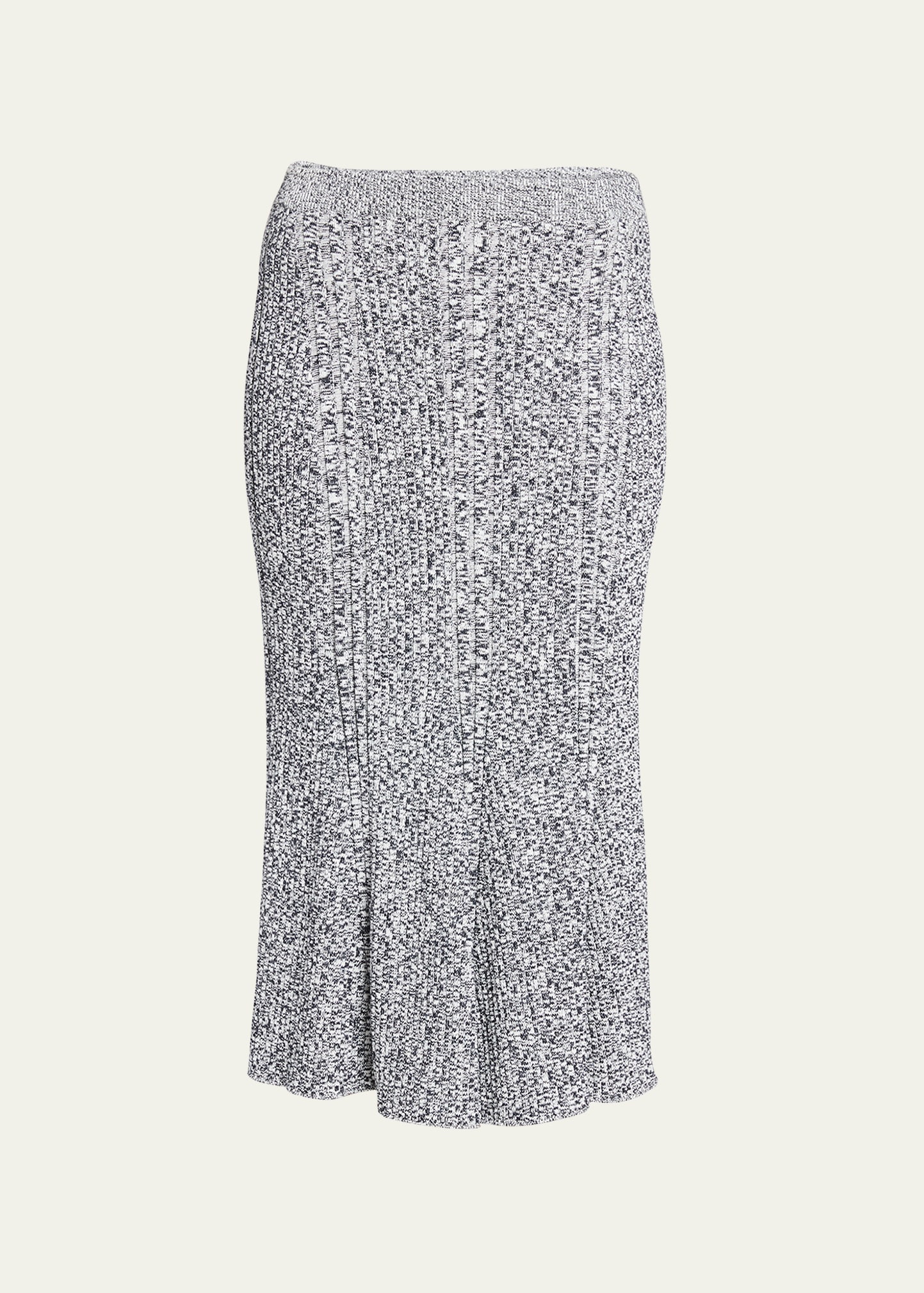 Ribbed Mouline Wool Pencil Skirt