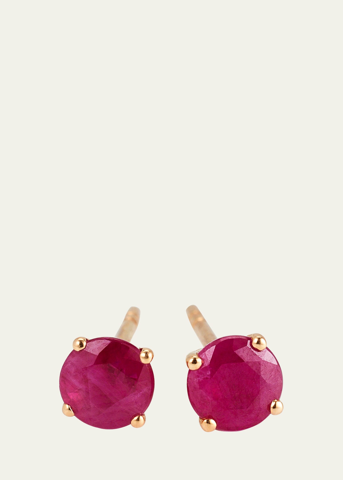 Alice Van Cal 18k Rose Gold Gemstone Stud Earrings In Ruby
