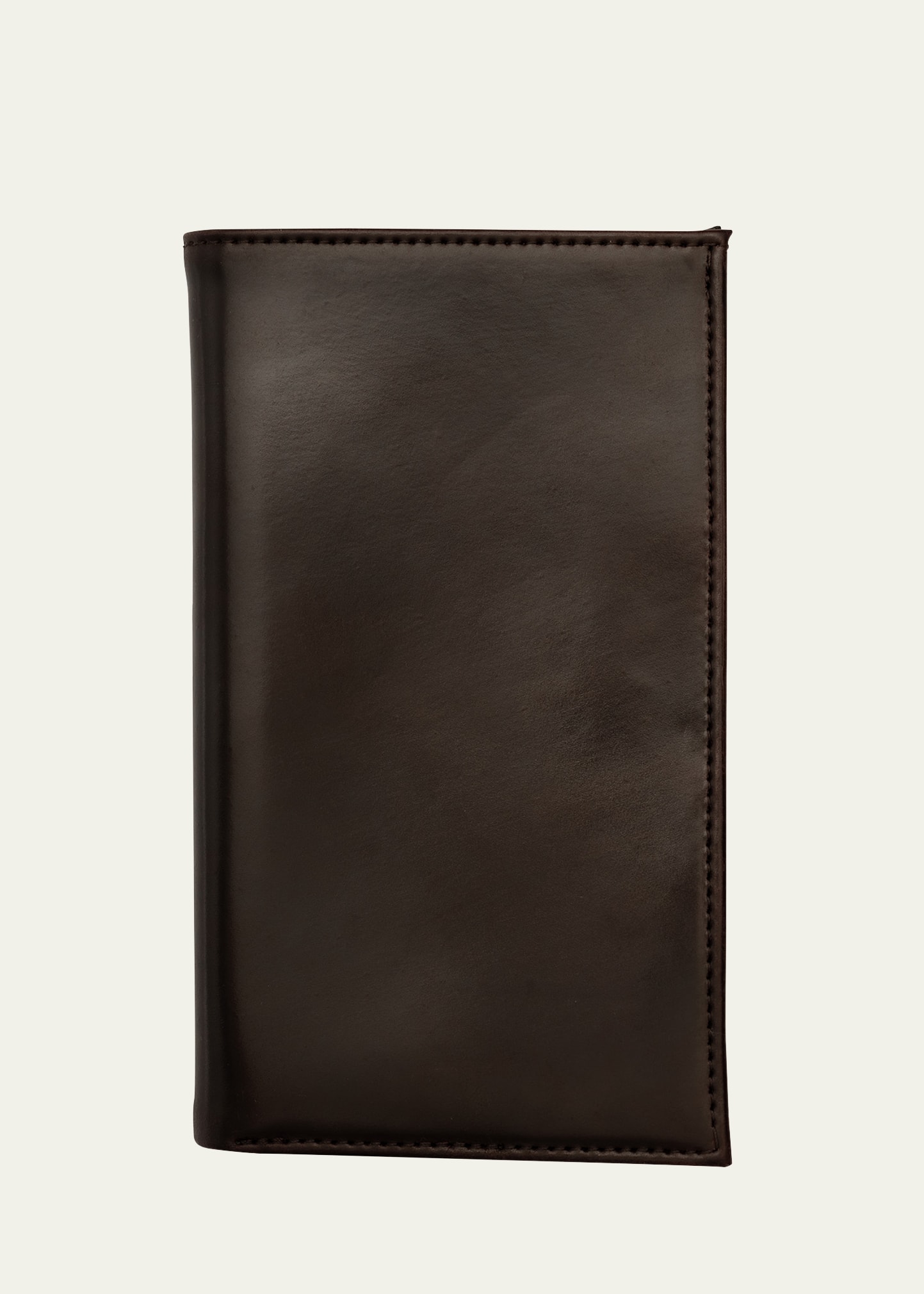 Abas Men's Cordovan Leather Vertical Bifold Wallet In Burgundy