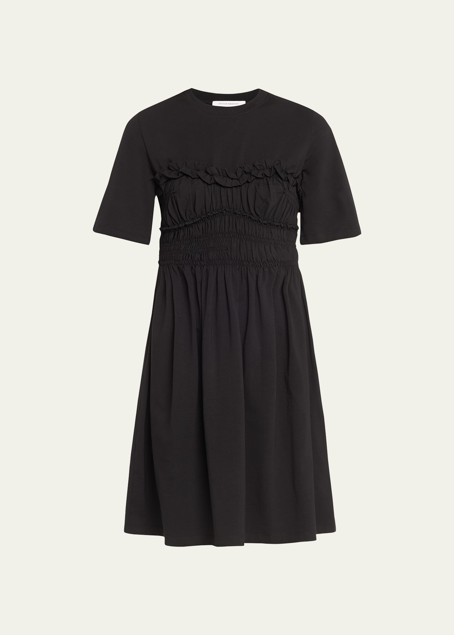 Cecilie Bahnsen Valencia Jersey Flared Dress In Black
