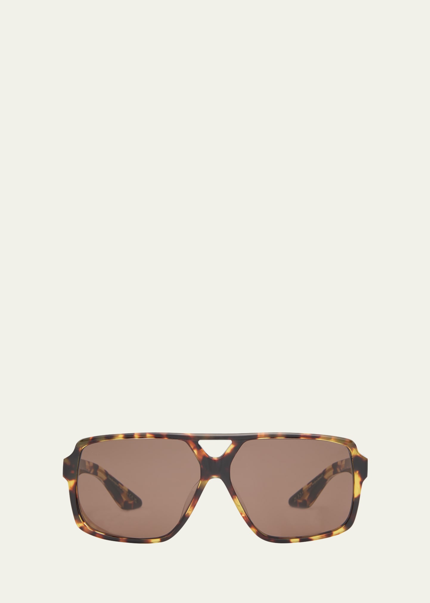 Khaite 1977c Oversized Aviator Sunglasses In Dark Brown