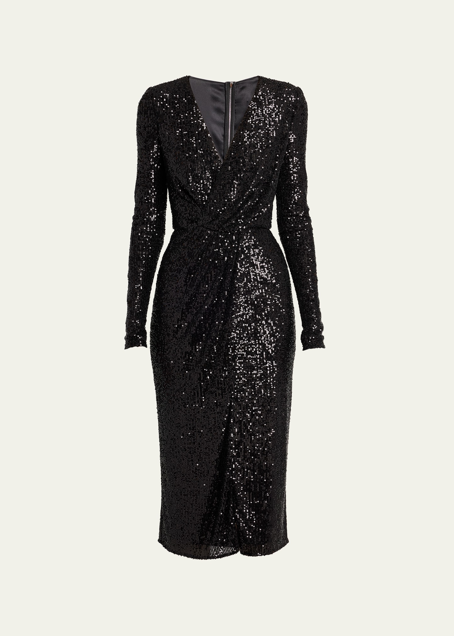 Shop Dolce & Gabbana Micro Sequined Tulle Midi Dress In Black