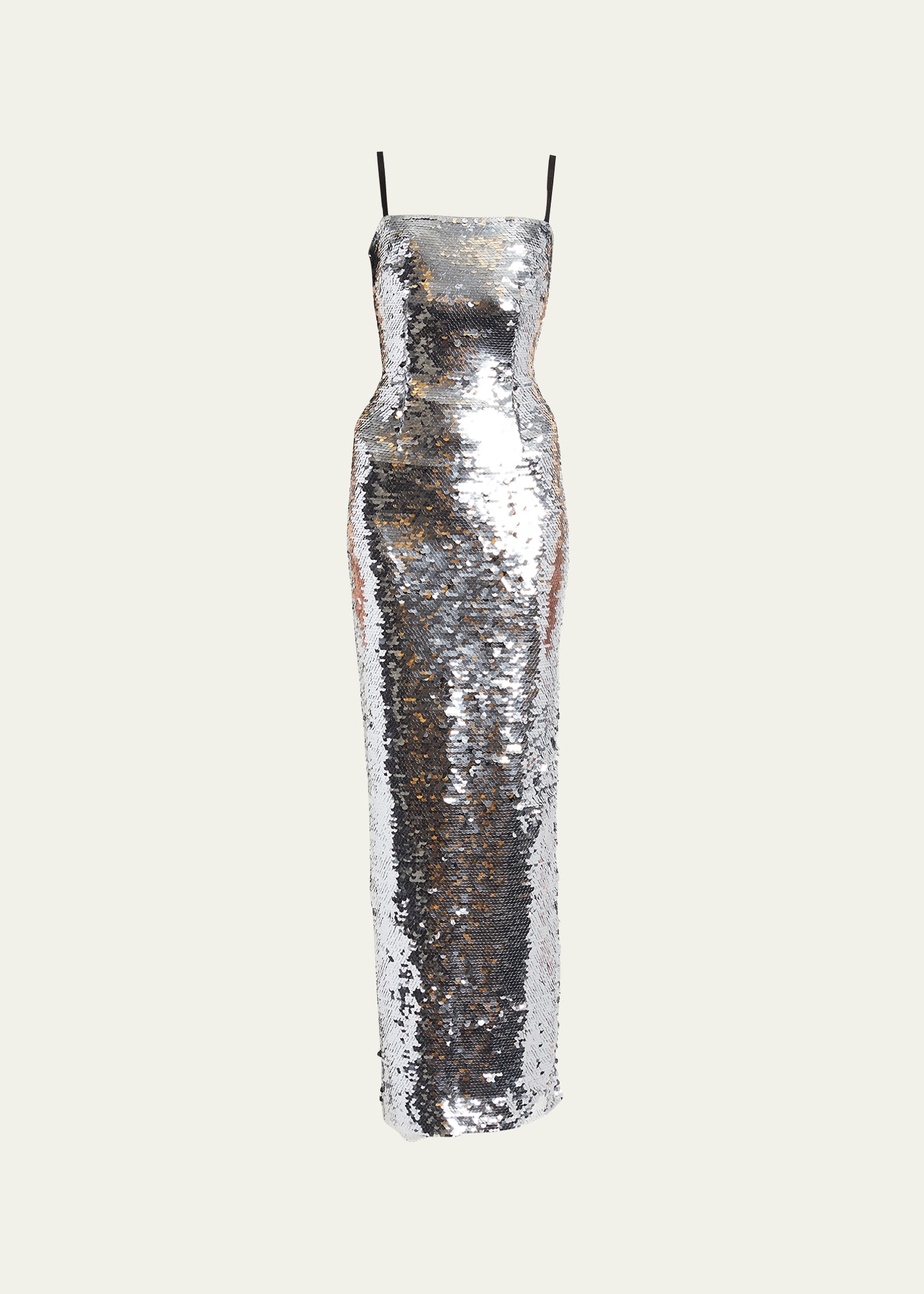 Shop Dolce & Gabbana Long Sequined Column Dress In Silver