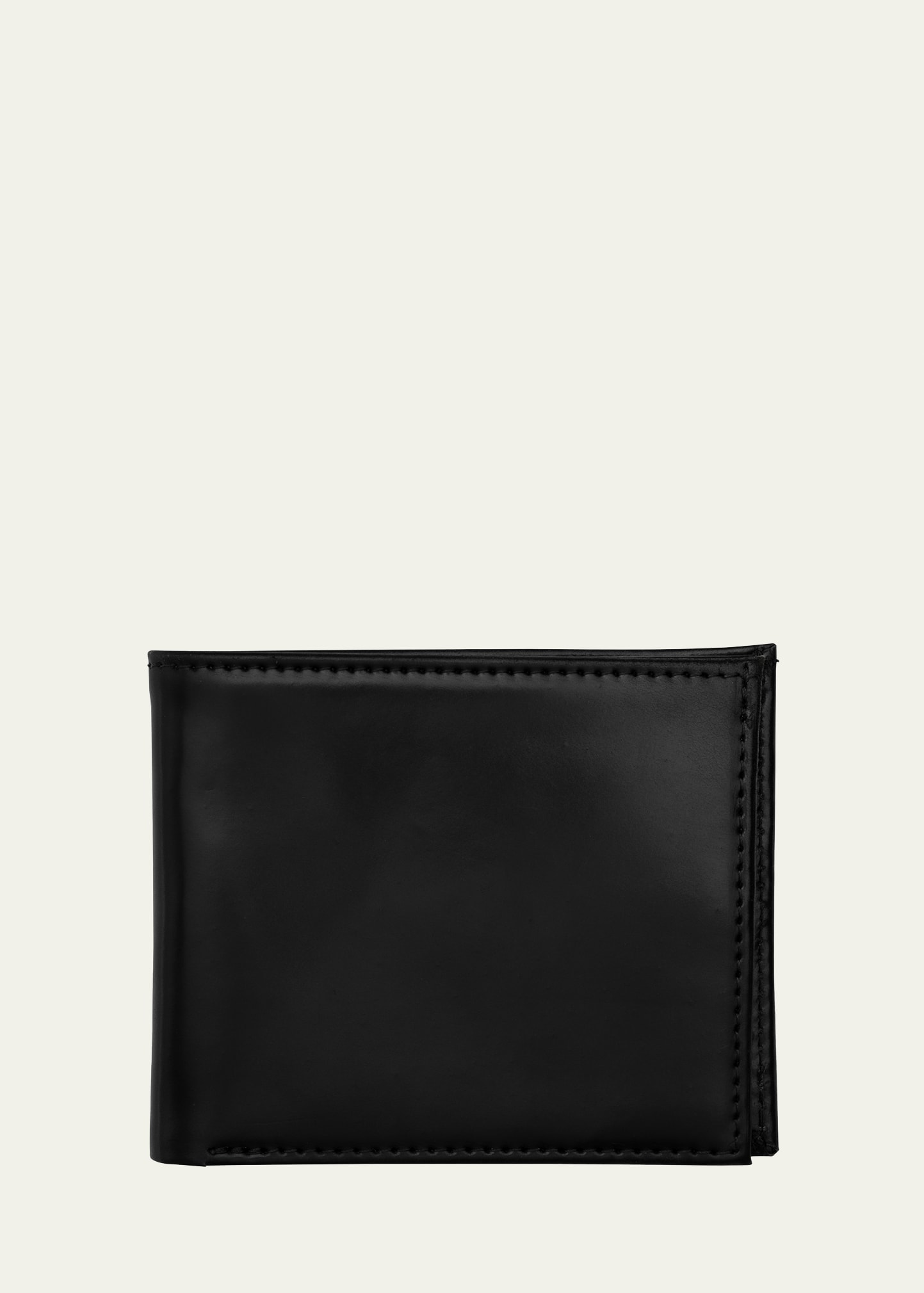Abas Men's Cordovan Slim Leather Bifold Wallet In Black