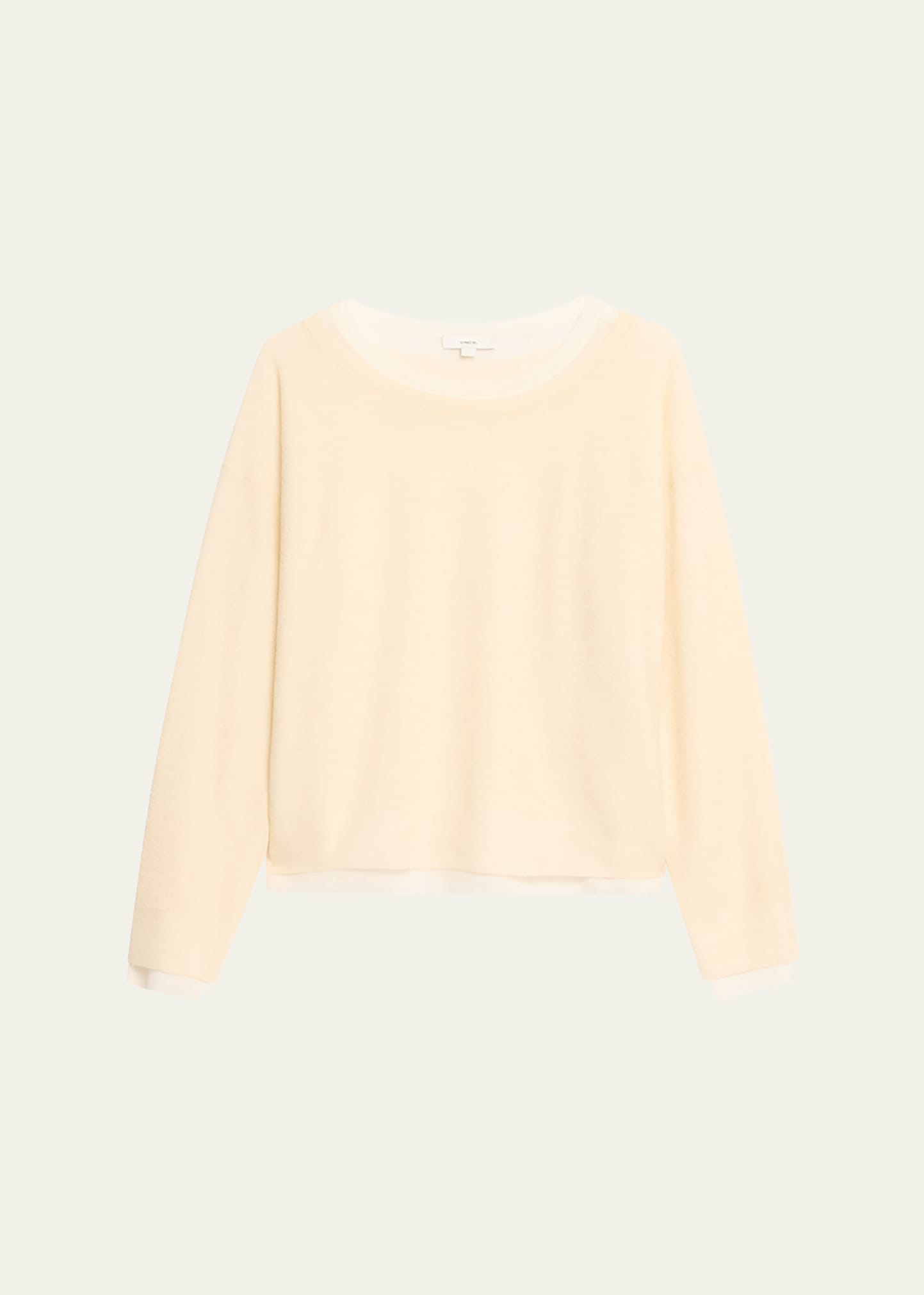 Vince Wool and Silk Double-Layer Crop Sweater
