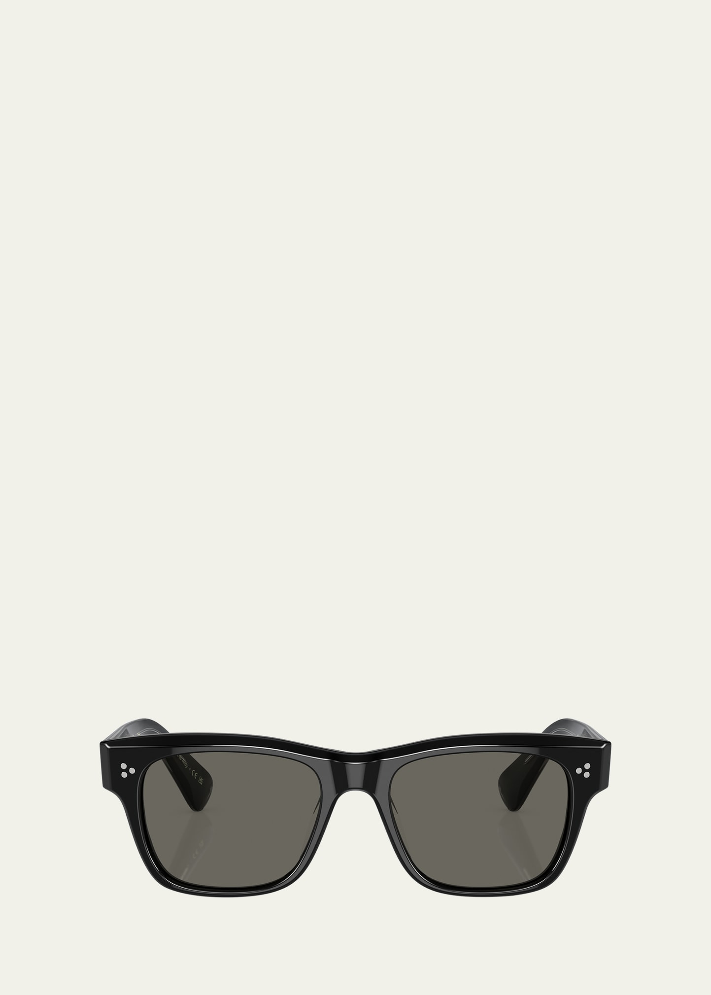 Shop Oliver Peoples Men's Birell Sun Acetate Rectangle Sunglasses In Black