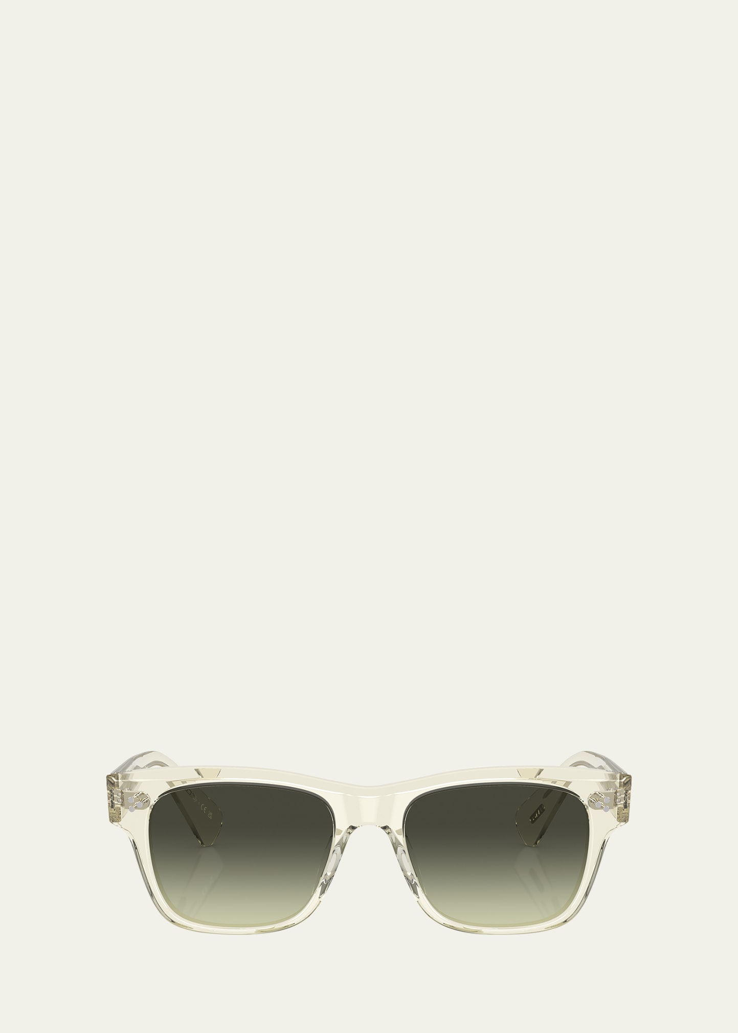 Oliver Peoples Men's Birell Sun Acetate Rectangle Sunglasses In Pale Citrine